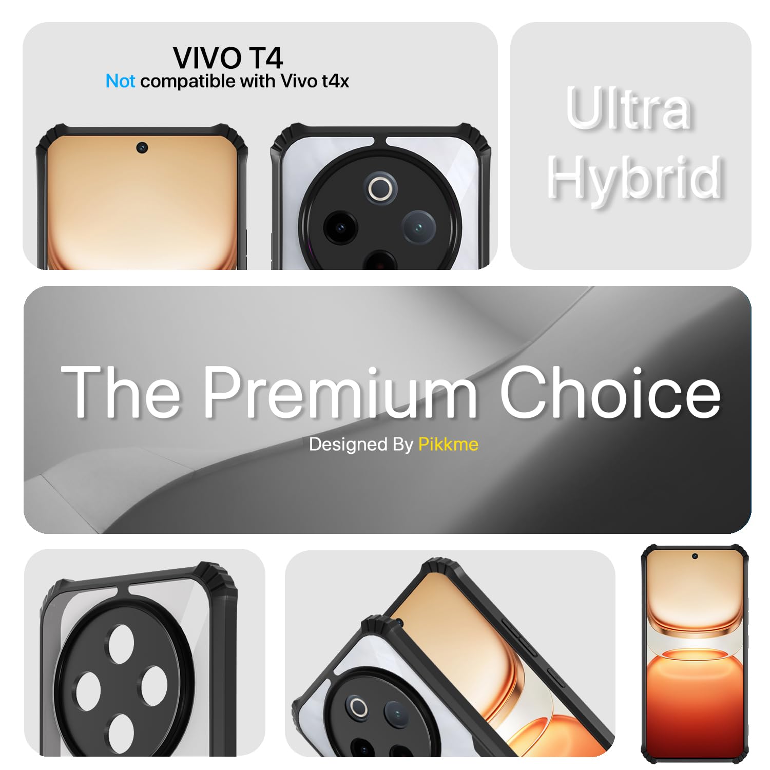 Pikkme Vivo T4 5G/iQOO Z10 5G Ultra Hybrid black back cover – photo 2