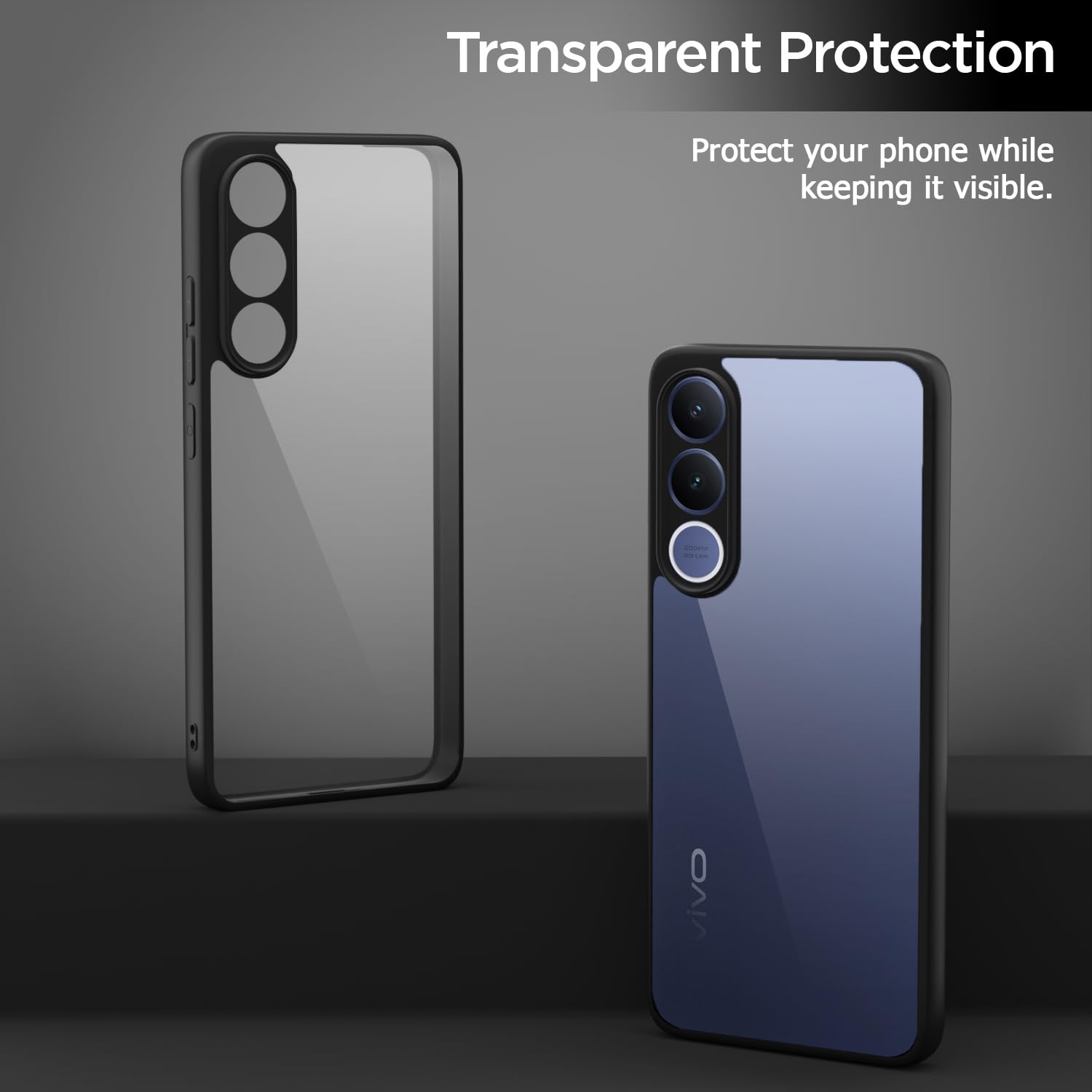 Pikkme black Hybrid mobile back cover for Vivo V70 FE 5G – photo 3