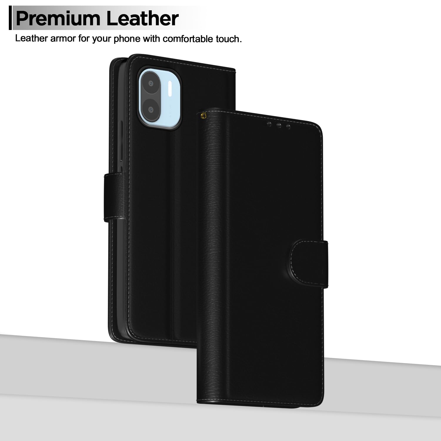 Black Wallet flip case for Redmi A1/A2 – Pikkme – photo 2
