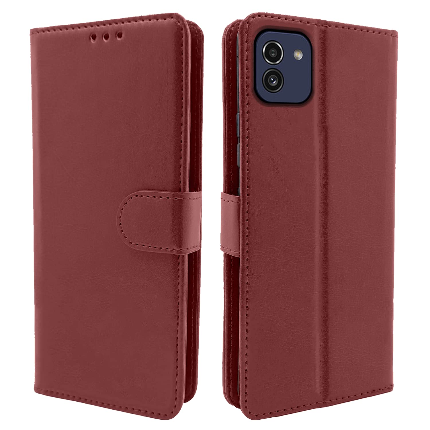 Samsung Galaxy A03 Vintage Flip Cover Cover - Brown