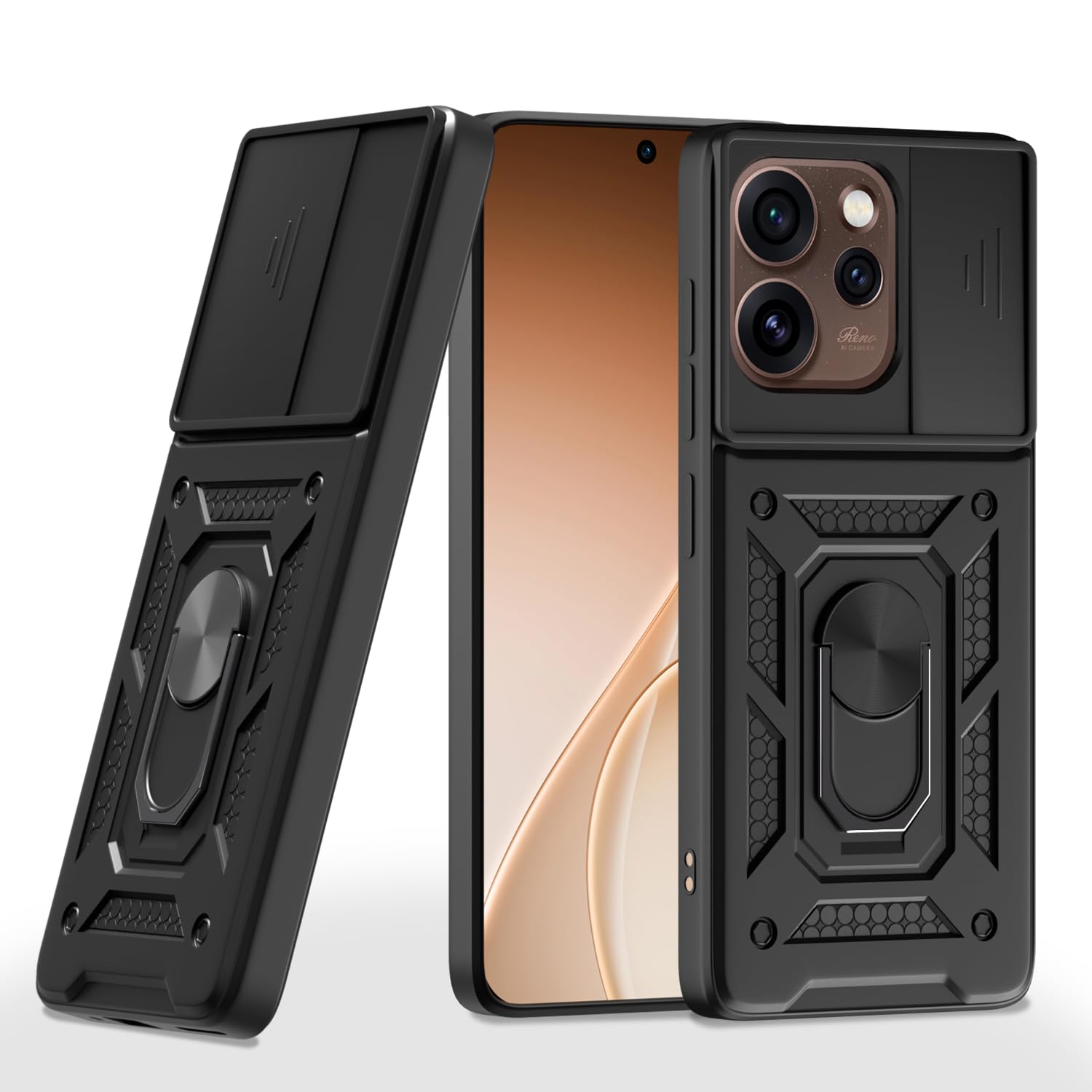 Oppo Reno 15 5G/360 D10 Camera Shield mobile cover in black by Pikkme