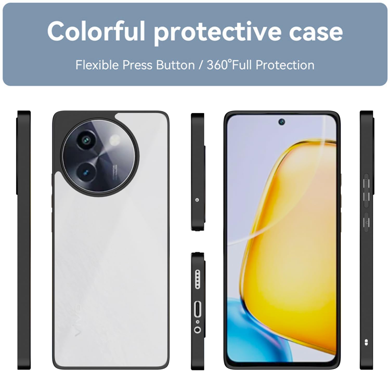 Pikkme Vivo Y200i 5G Eagle 2.0 Shockproof Sleek Hybrid Armor Back Cover (Black)