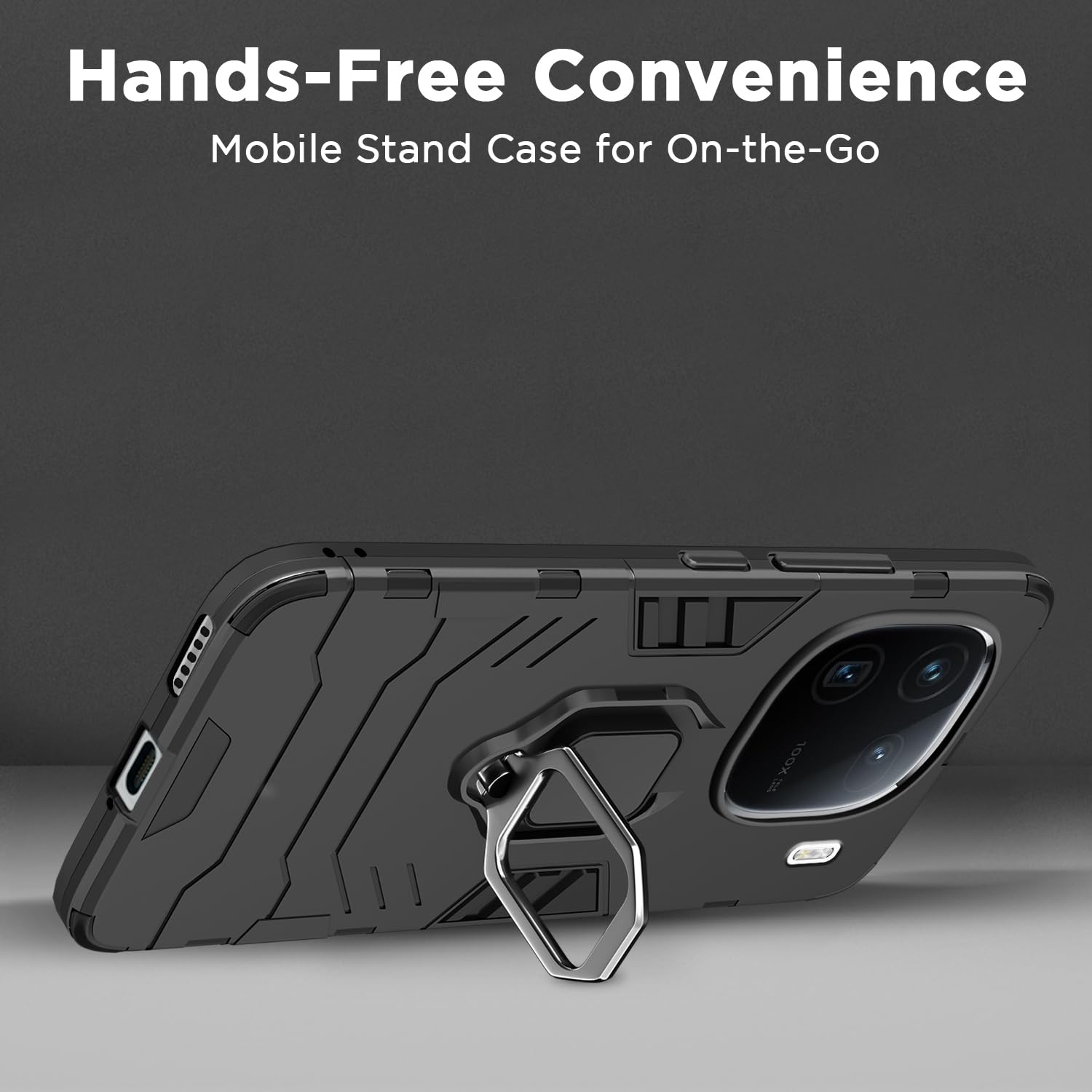 Pikkme iQOO 12 5G D5 Tough Armor Back Cover | Black