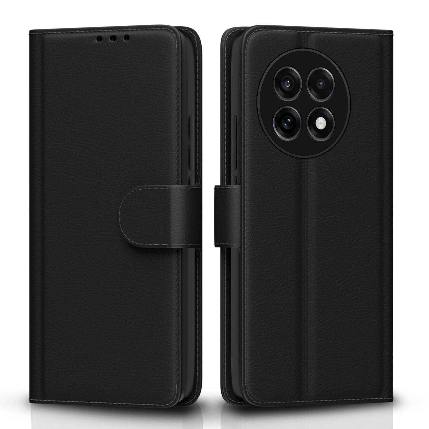 Pikkme black Wallet mobile flip cover for OnePlus 13R 5G