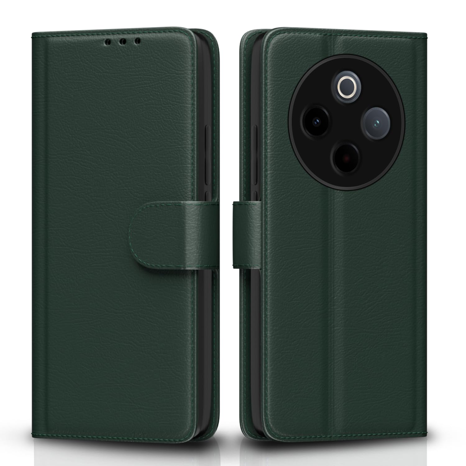 Pikkme green mobile flip cover for Vivo T4/iQOO Z10 5G