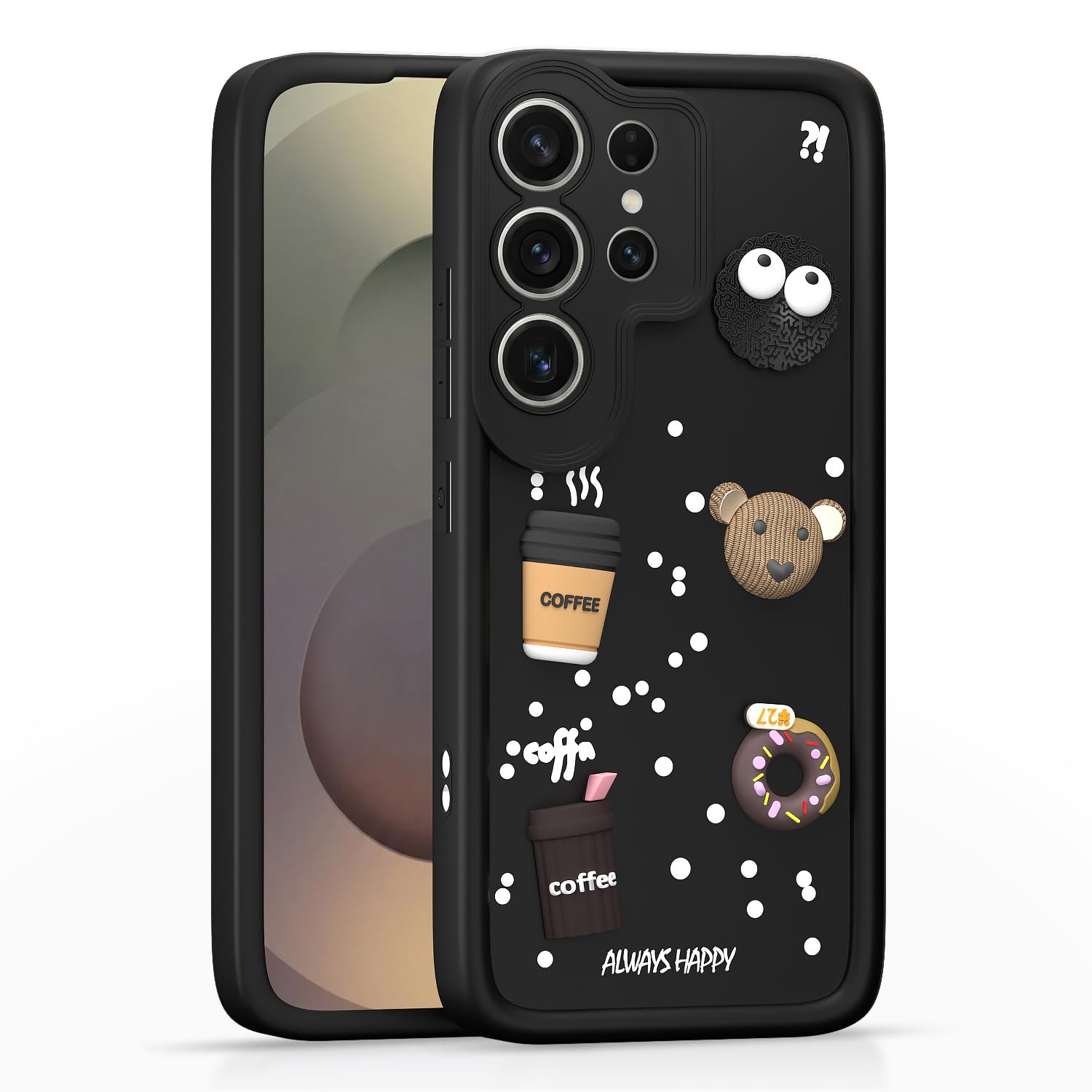 Black Silicone mobile back cover for Samsung S25 Ultra 5G/3D – Pikkme