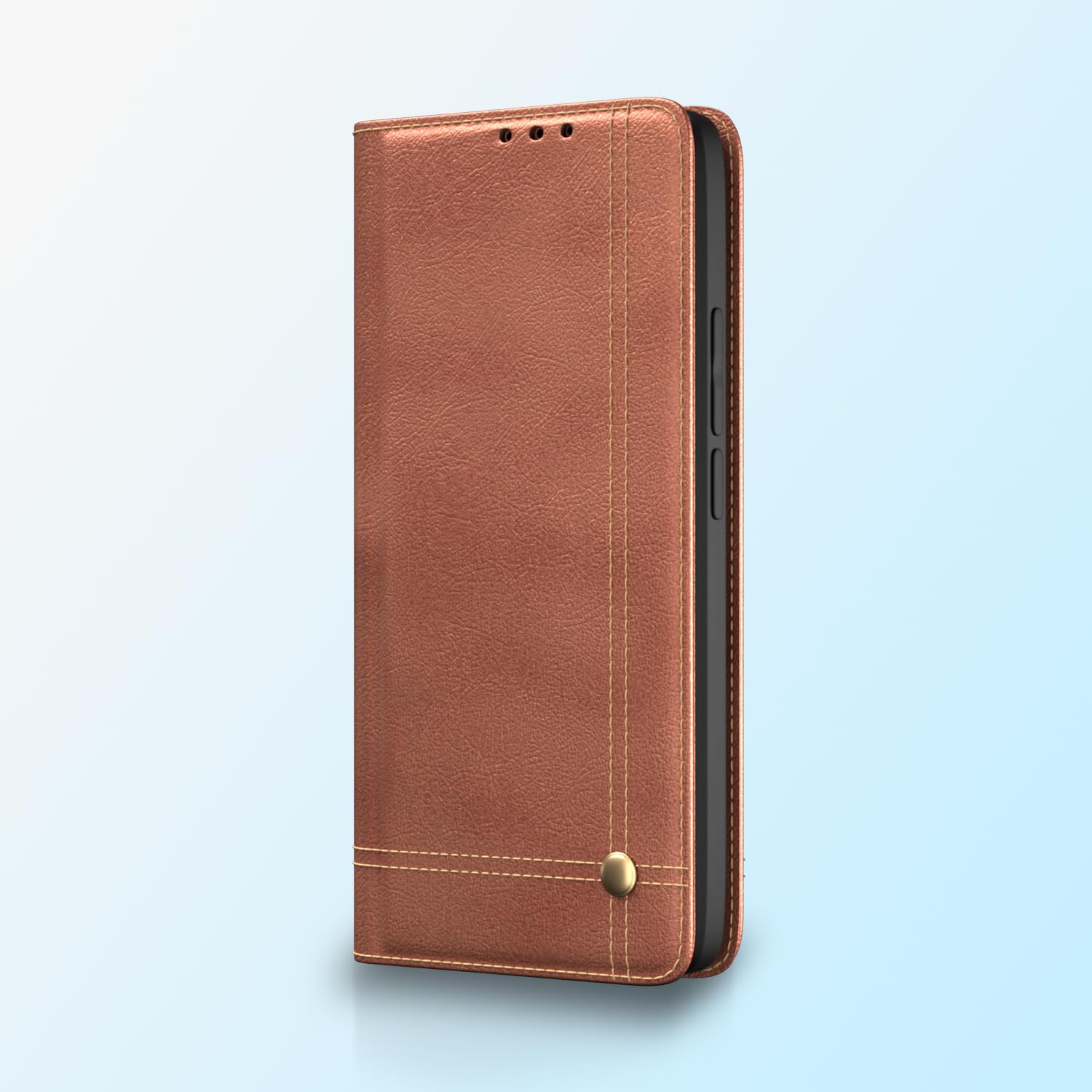 Pikkme Samsung Galaxy A56 5G Premium Leather Magnetic Flip Cover (Brown)