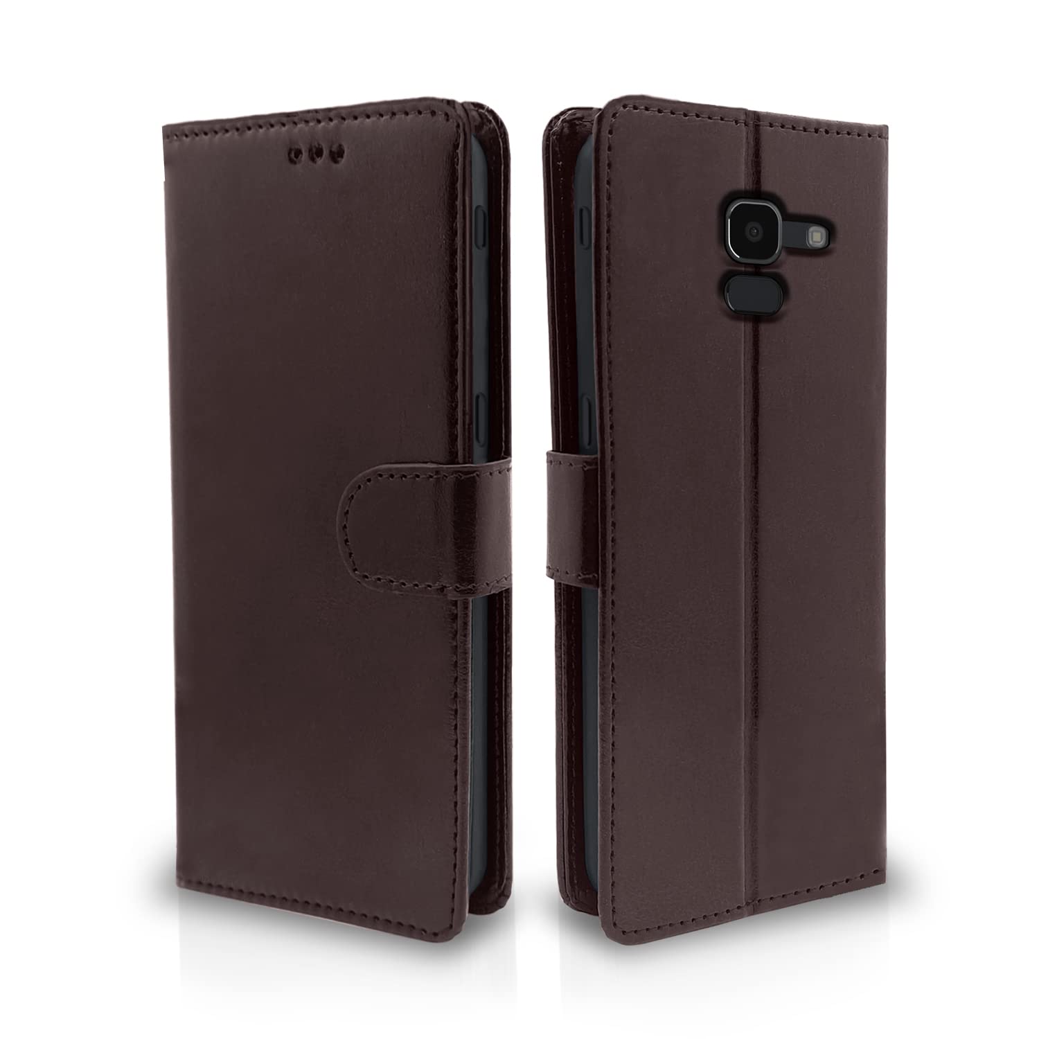 Samsung Galaxy J6 2018 Vintage Flip Cover - Coffee