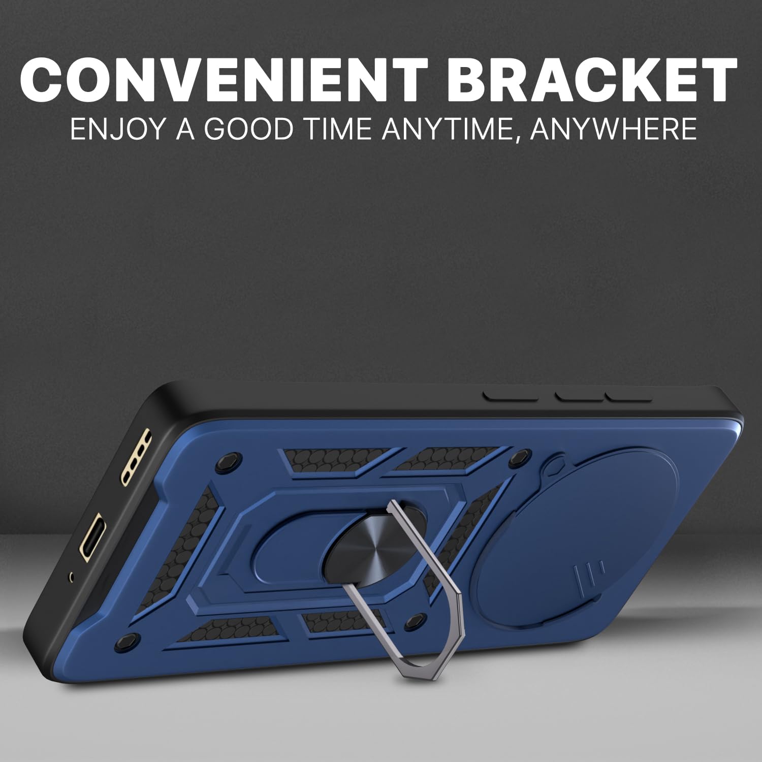 Pikkme Realme 14 Pro 5G D10 Tough Armor Back Cover (Blue)