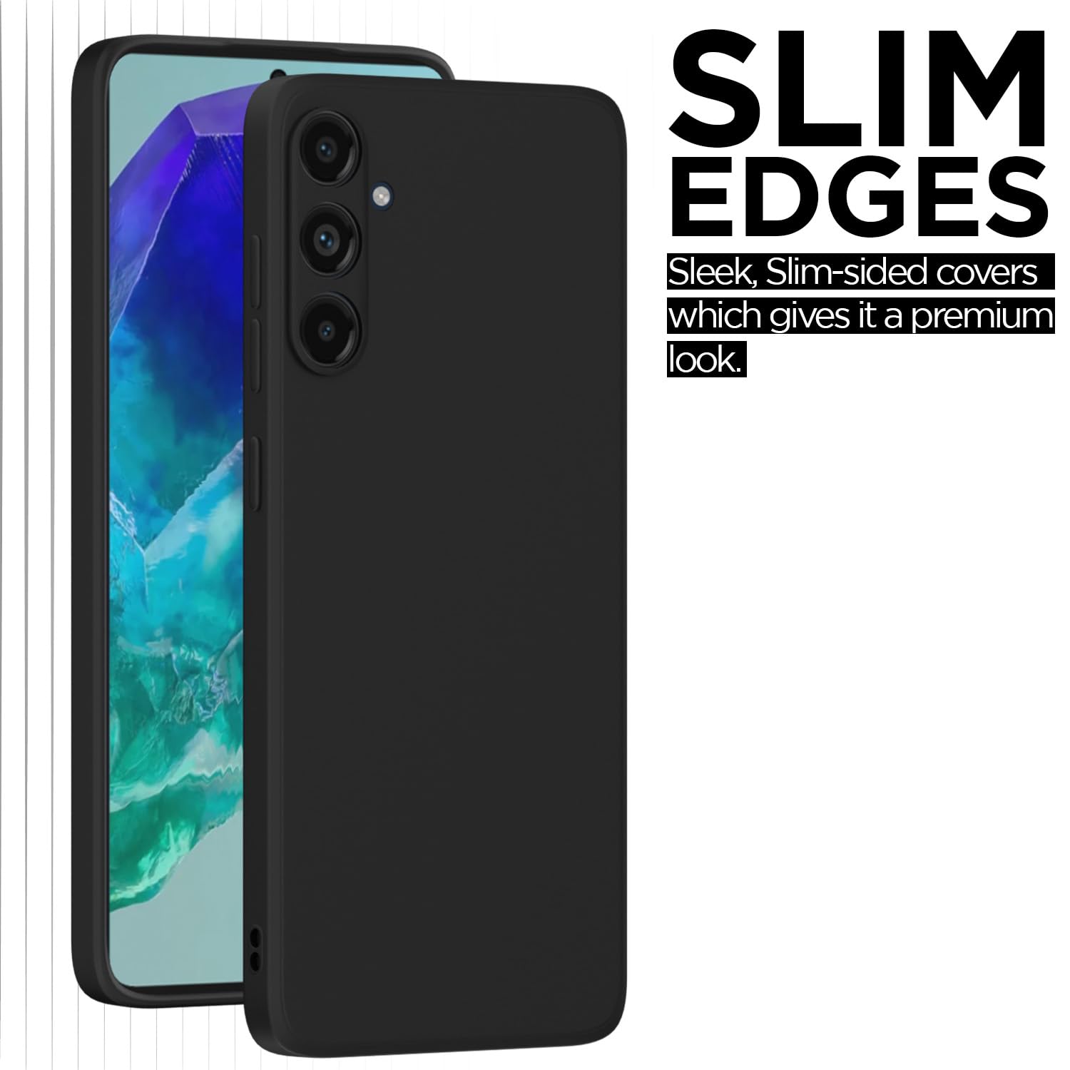 Pikkme Samsung Galaxy A35 5G Soft Matte Silicone Shockproof Case (Black)
