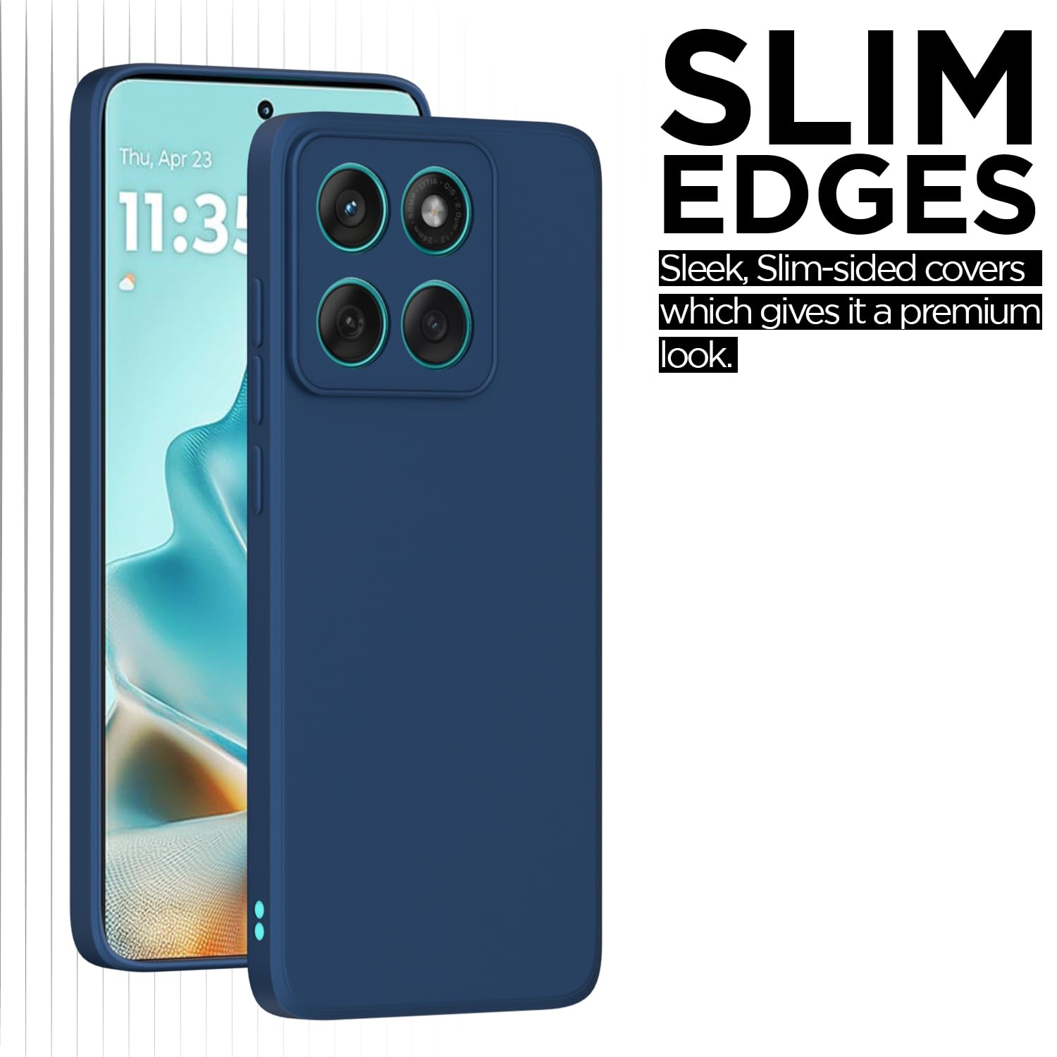 Pikkme Moto Edge 60 Fusion 5g Liquid Silicone Back Cover (Blue)