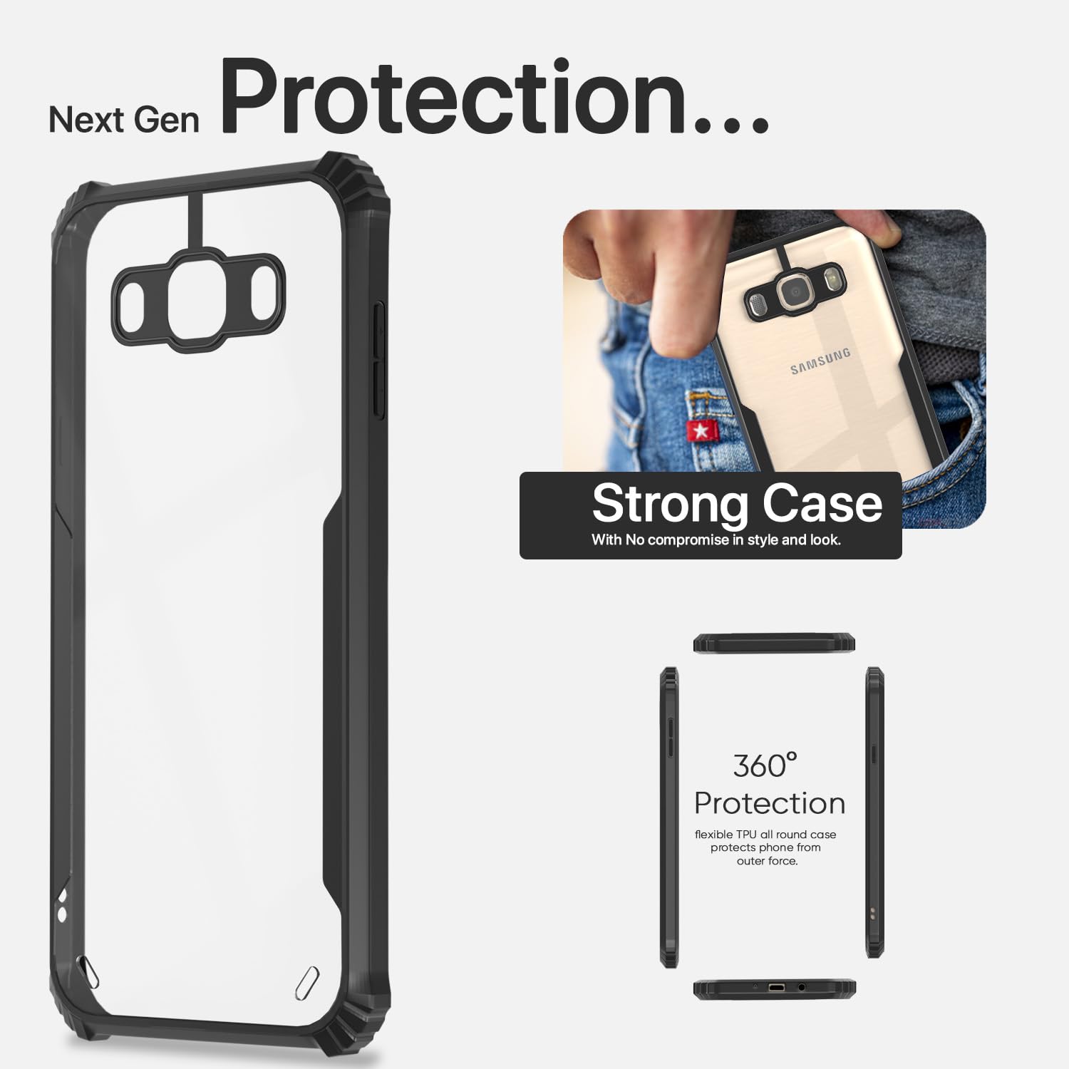 Pikkme Samsung Galaxy J5 2016 Eagle Back Cover (Black)