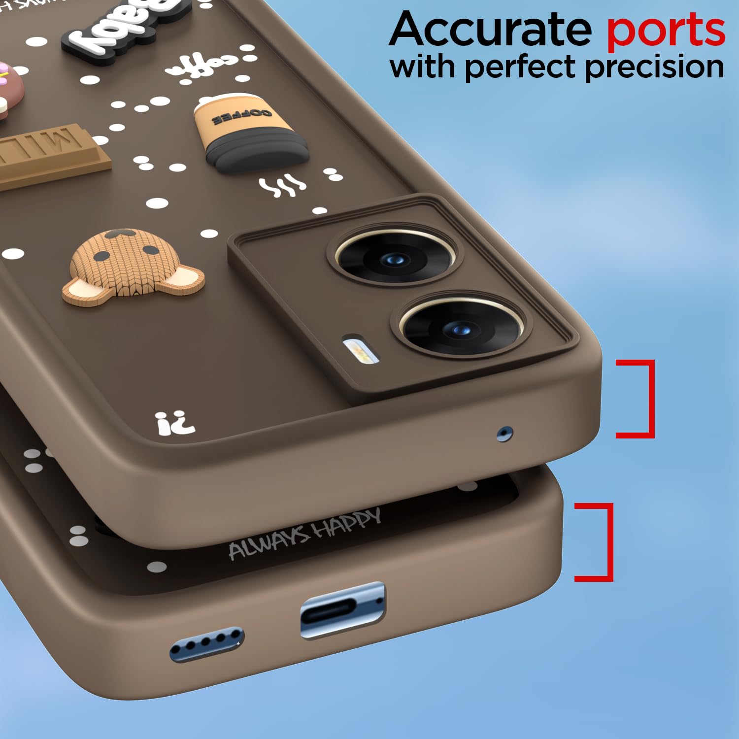 Vivo V29e 5G Silicone mobile cover in brown by Pikkme – photo 4