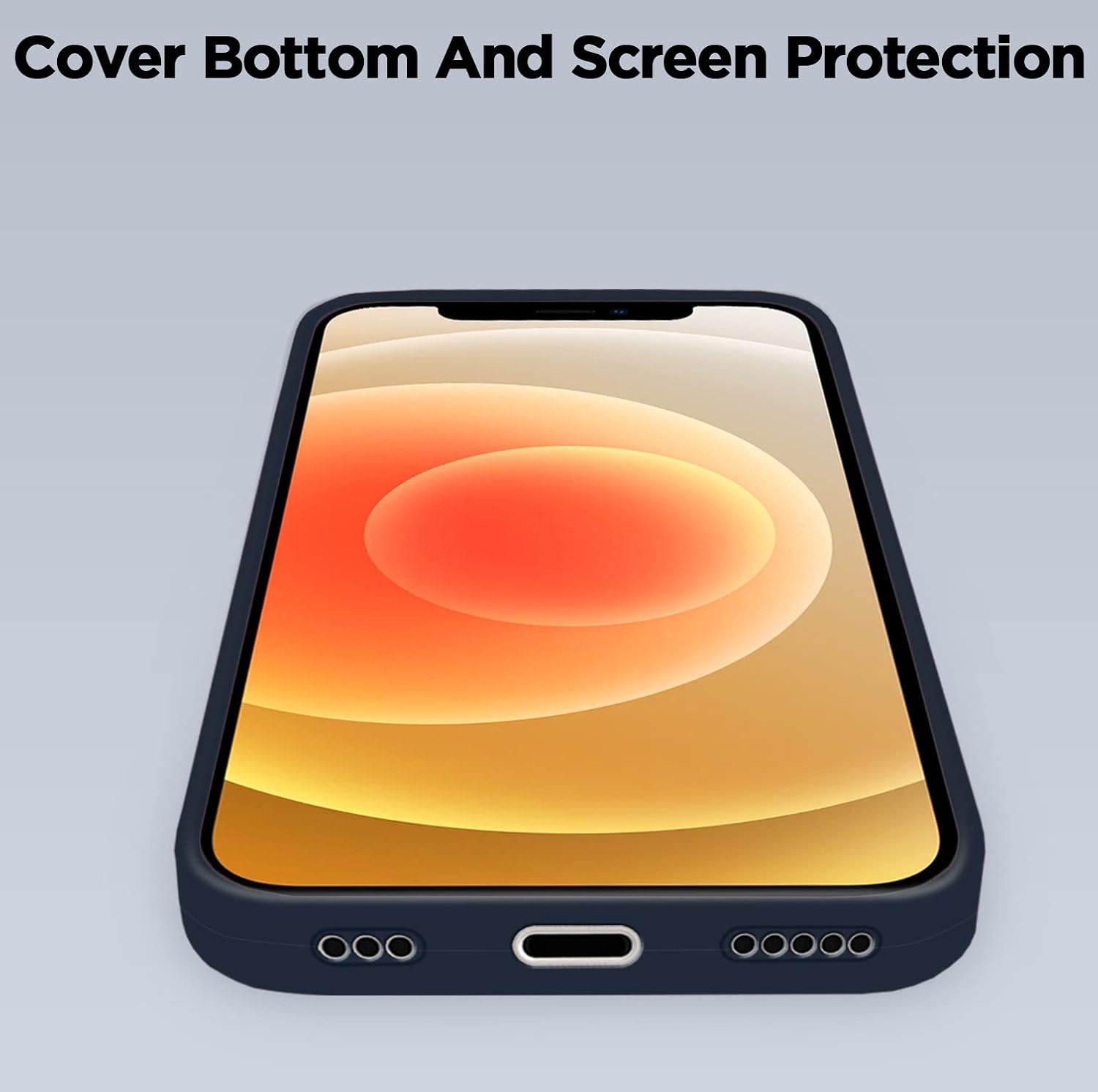 Pikkme iPhone 12/12 Pro Silicone Back Cover (Dark Blue)
