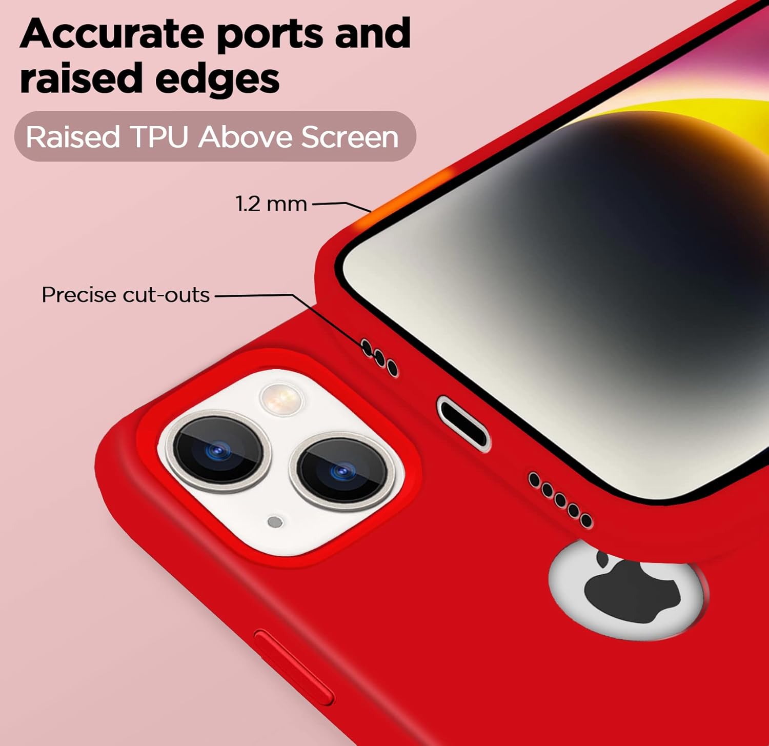 Pikkme iPhone 14 Plus Super Soft Silicone Back Cover (Red)