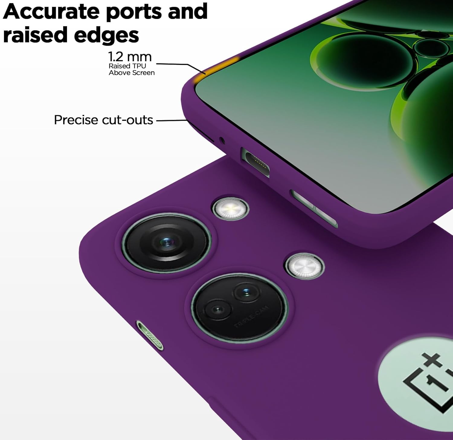 Pikkme OnePlus Nord 3 5G Super Soft Silicone Back Cover (Violet)