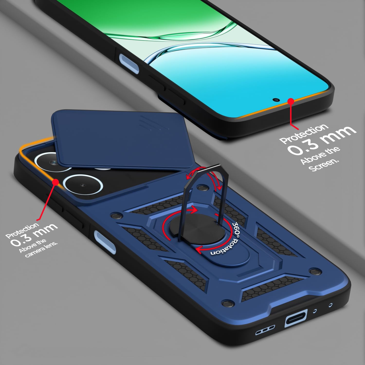 Oppo A5 Pro 5G/360 mobile back cover in blue by Pikkme – photo 4