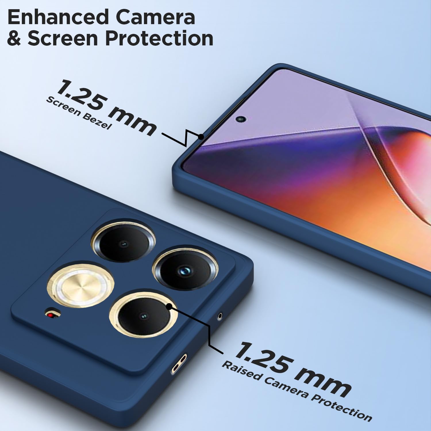 Pikkme Infinix Note 40 Liquid Silicone Back Cover | Blue