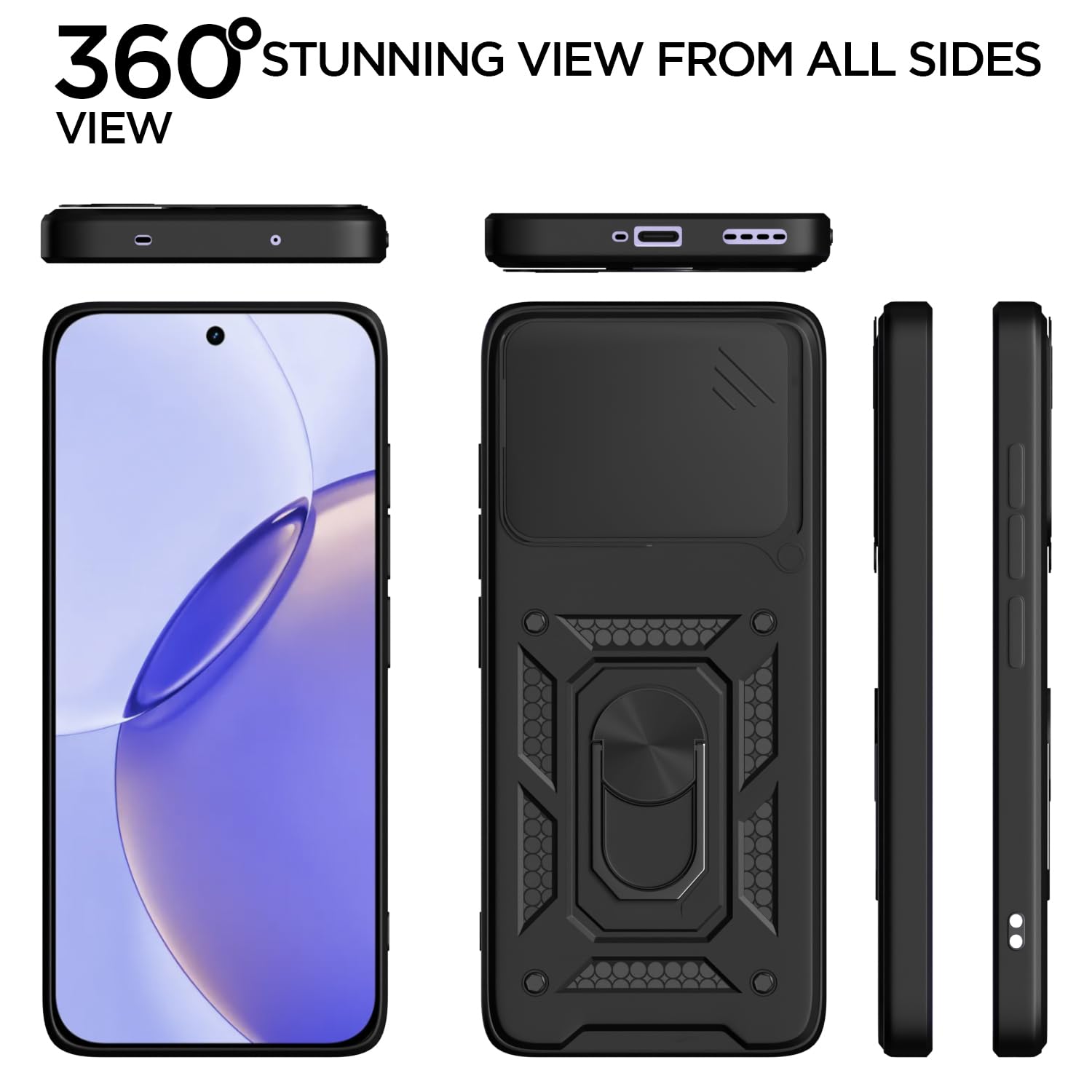 Pikkme black D10 Camera Shield mobile cover for Realme 16 Pro 5G/360 – photo 5