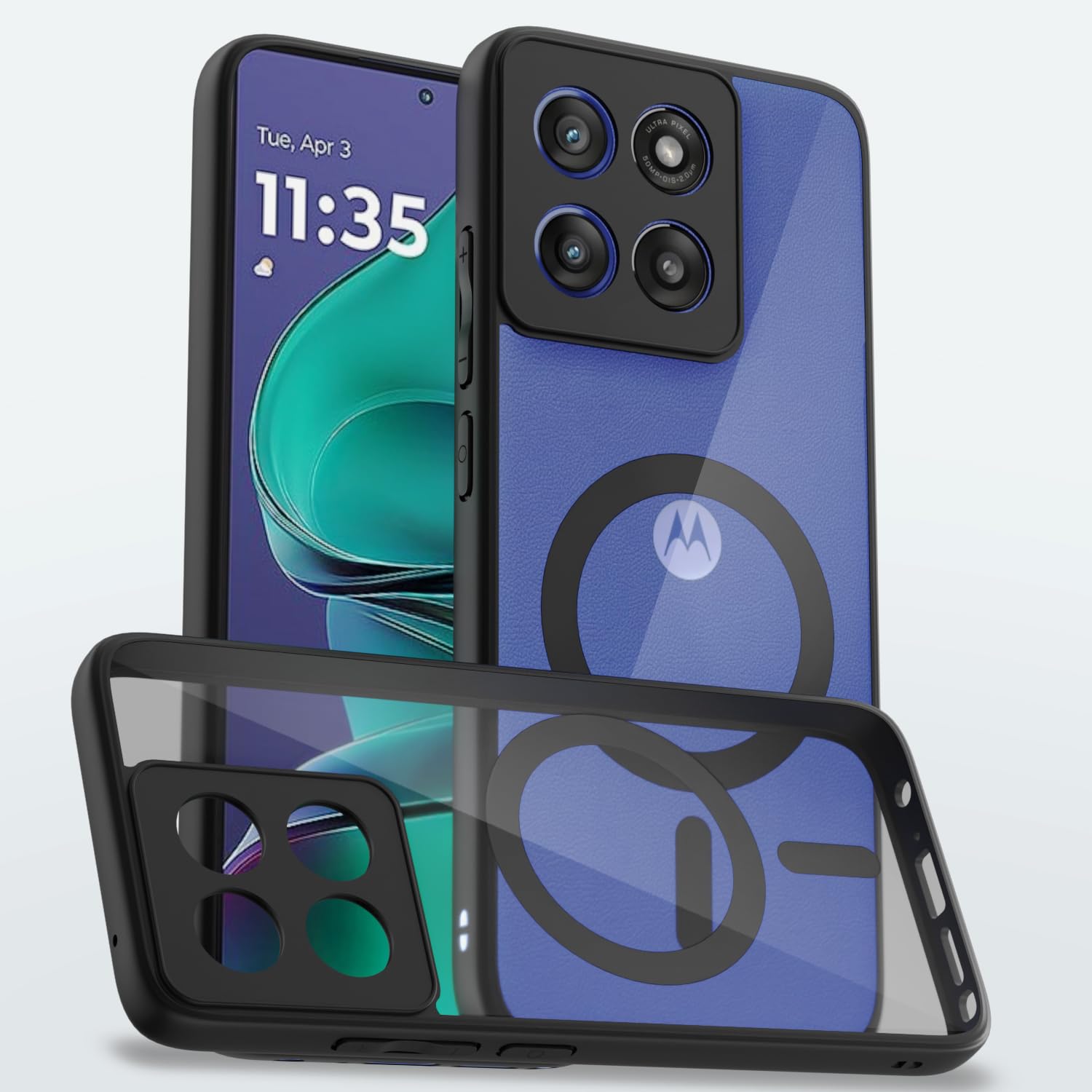 Pikkme Moto Edge 60 black mag-safe mobile cover