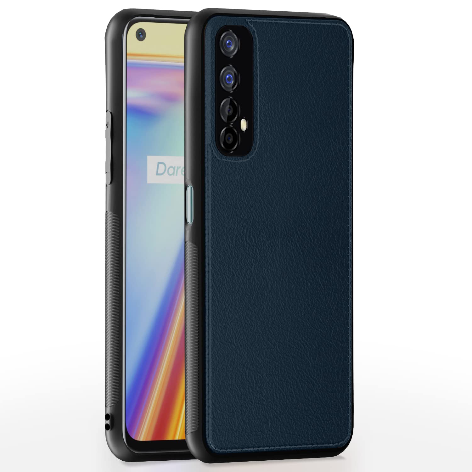 Realme 7 LeatherBack Back Cover – Blue