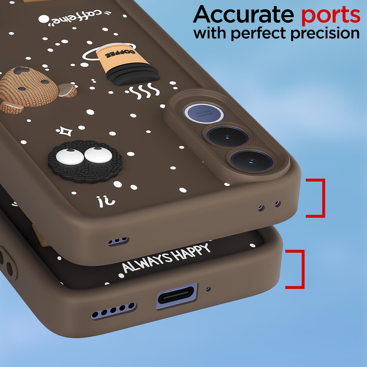 Vivo V70 FE 5G/3D phone cover in brown by Pikkme – photo 4