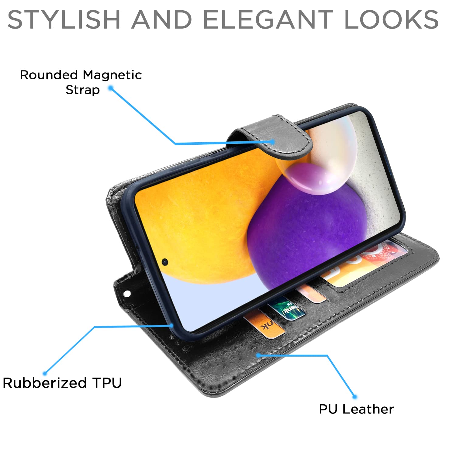 Pikkme Samsung A72 Wallet black flip case – photo 5