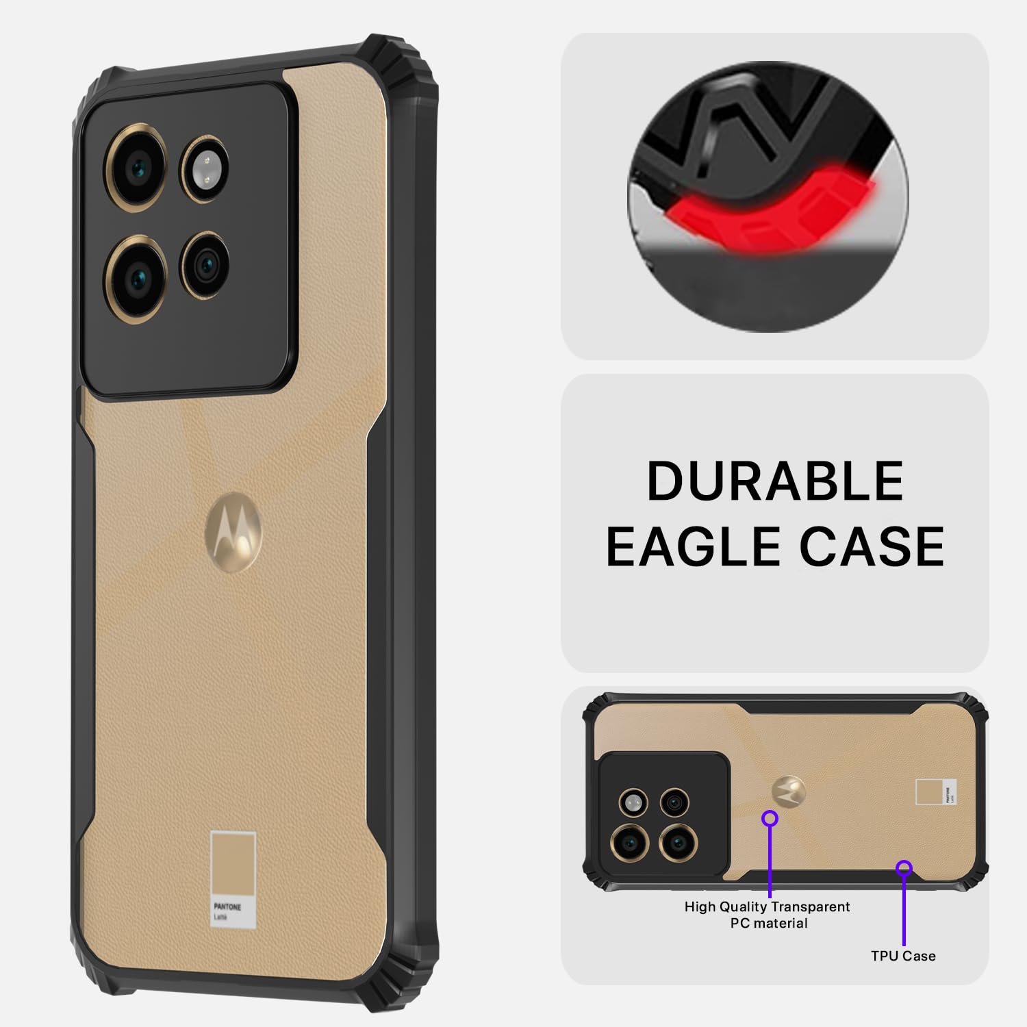 Pikkme Moto Edge 50 Neo 5G Eagle Back Cover (Black)