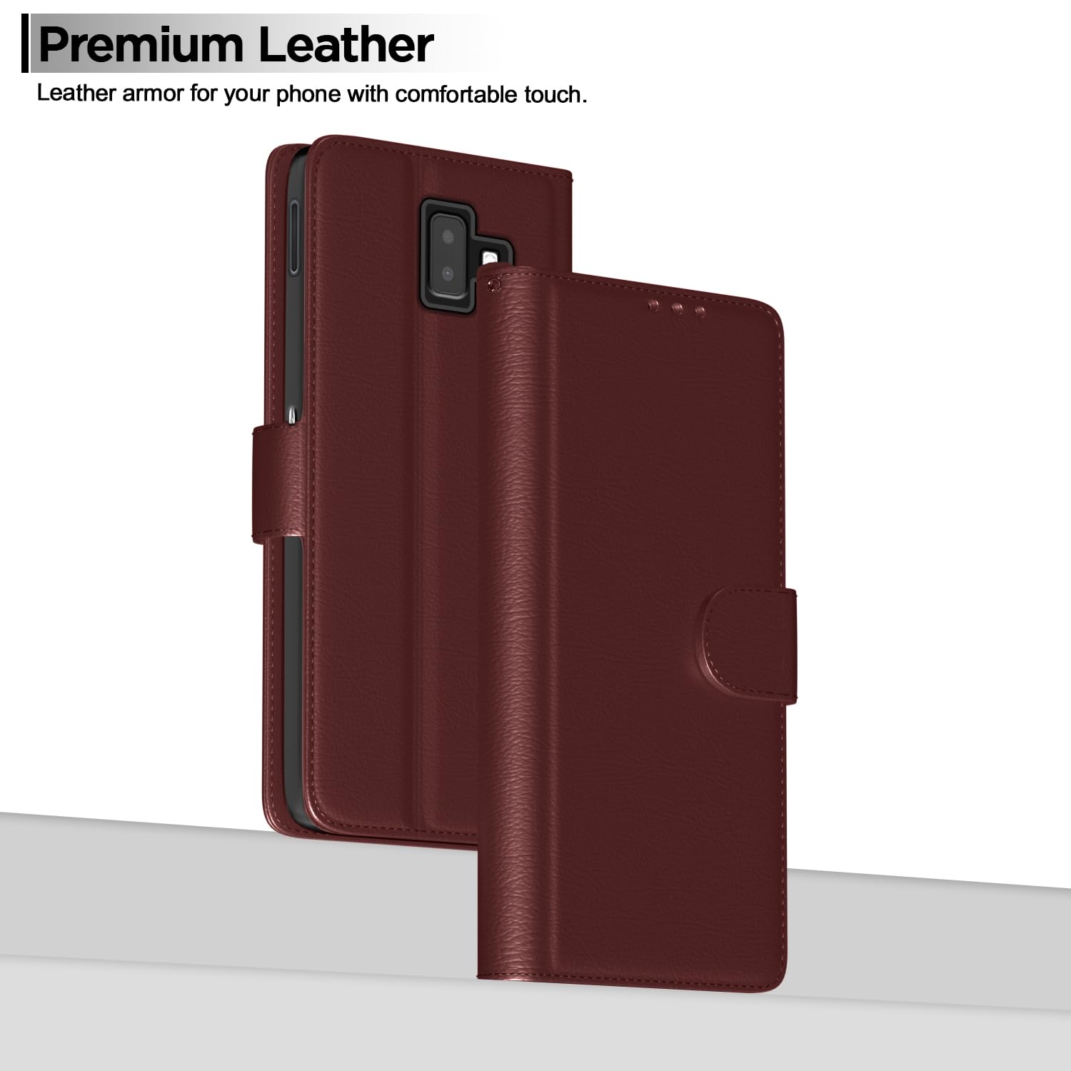 Pikkme brown wallet flip cover for Samsung J6 Plus – photo 2