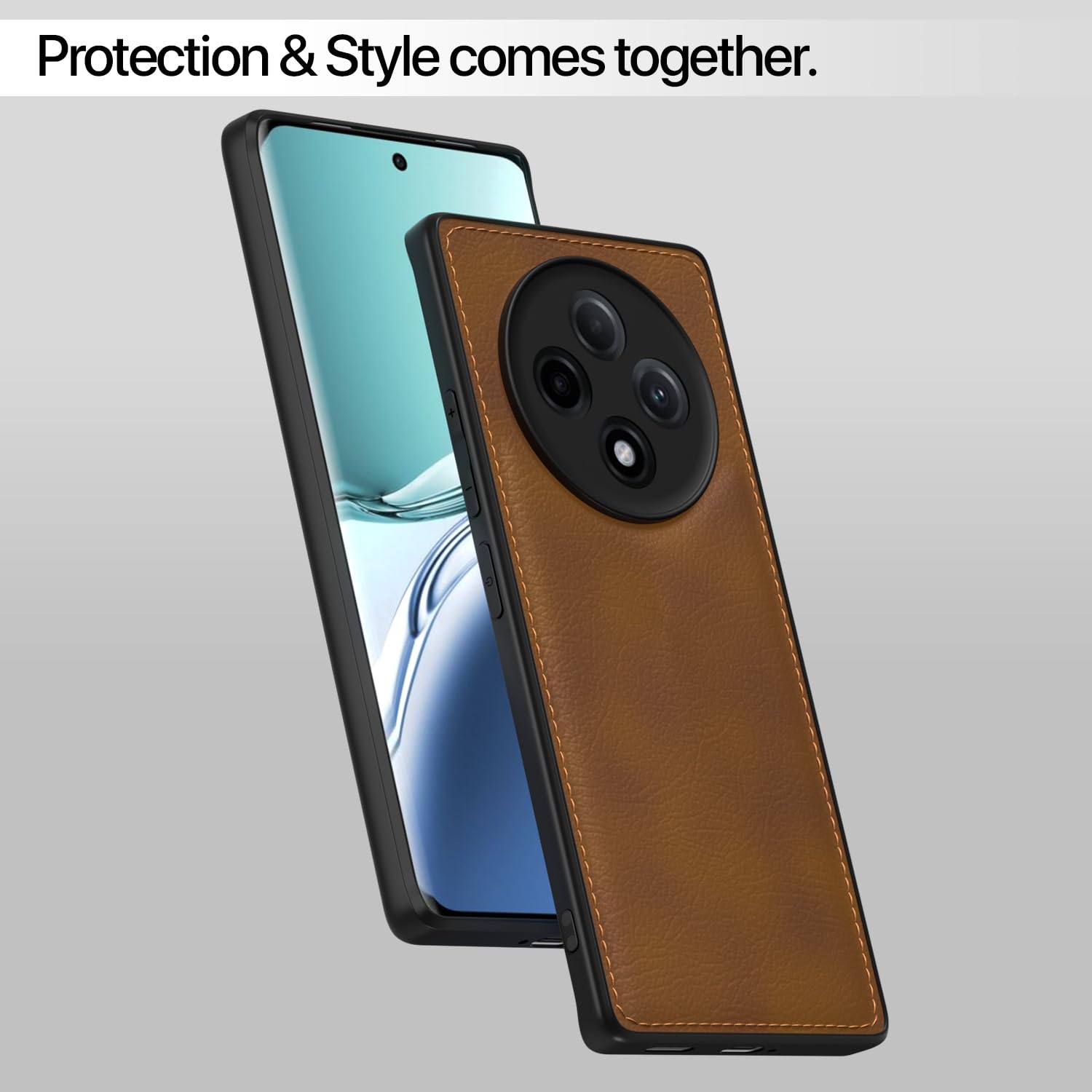 Pikkme Oppo F27 Pro Plus 5G Leatherback Back Case | Brown
