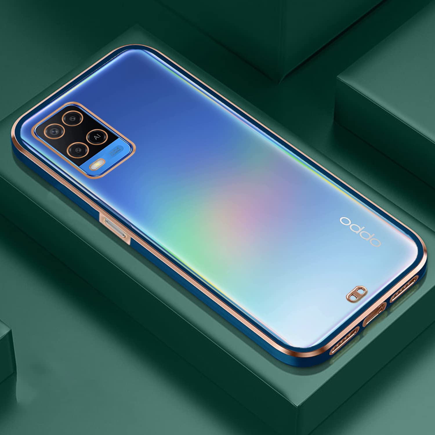 Oppo A54 Chrome phone cover in blue by Pikkme – photo 6