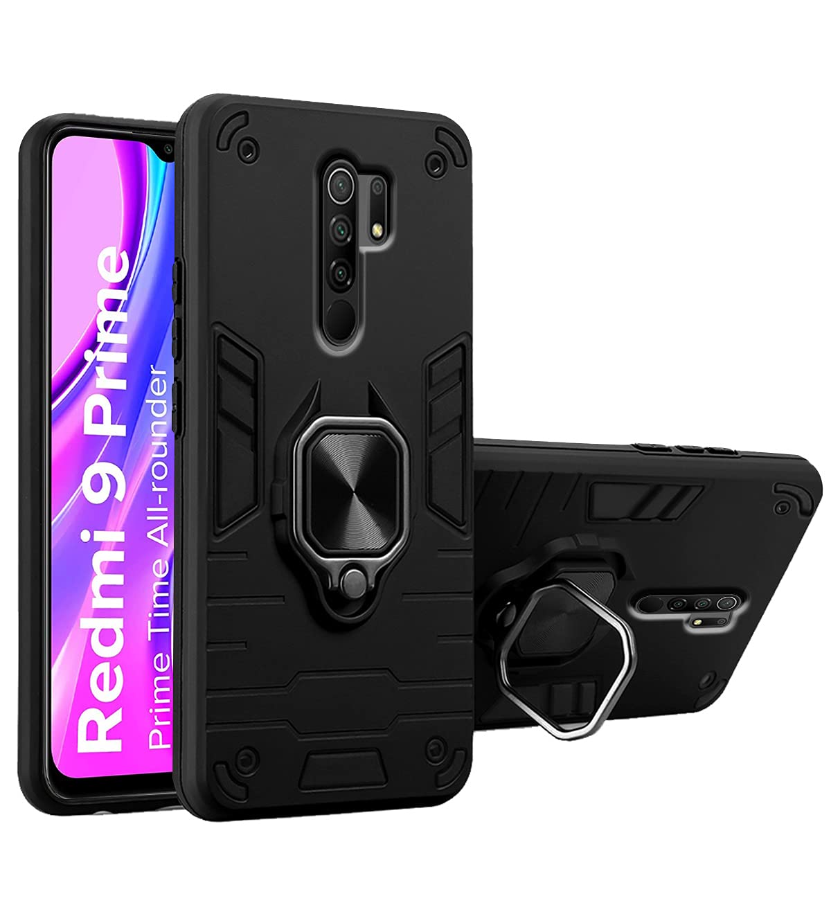 Redmi 9 Prime, Poco M2 back cover in black by Pikkme