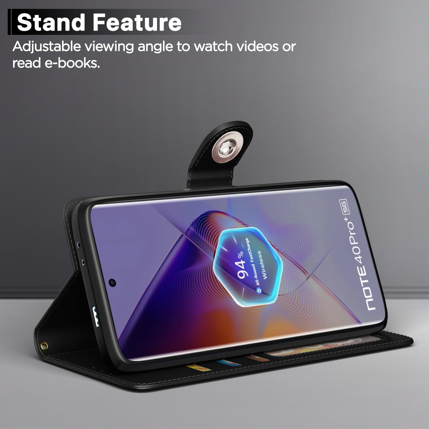 Infinix Note 40 Pro Plus 5G mobile flip cover in black by Pikkme – photo 3