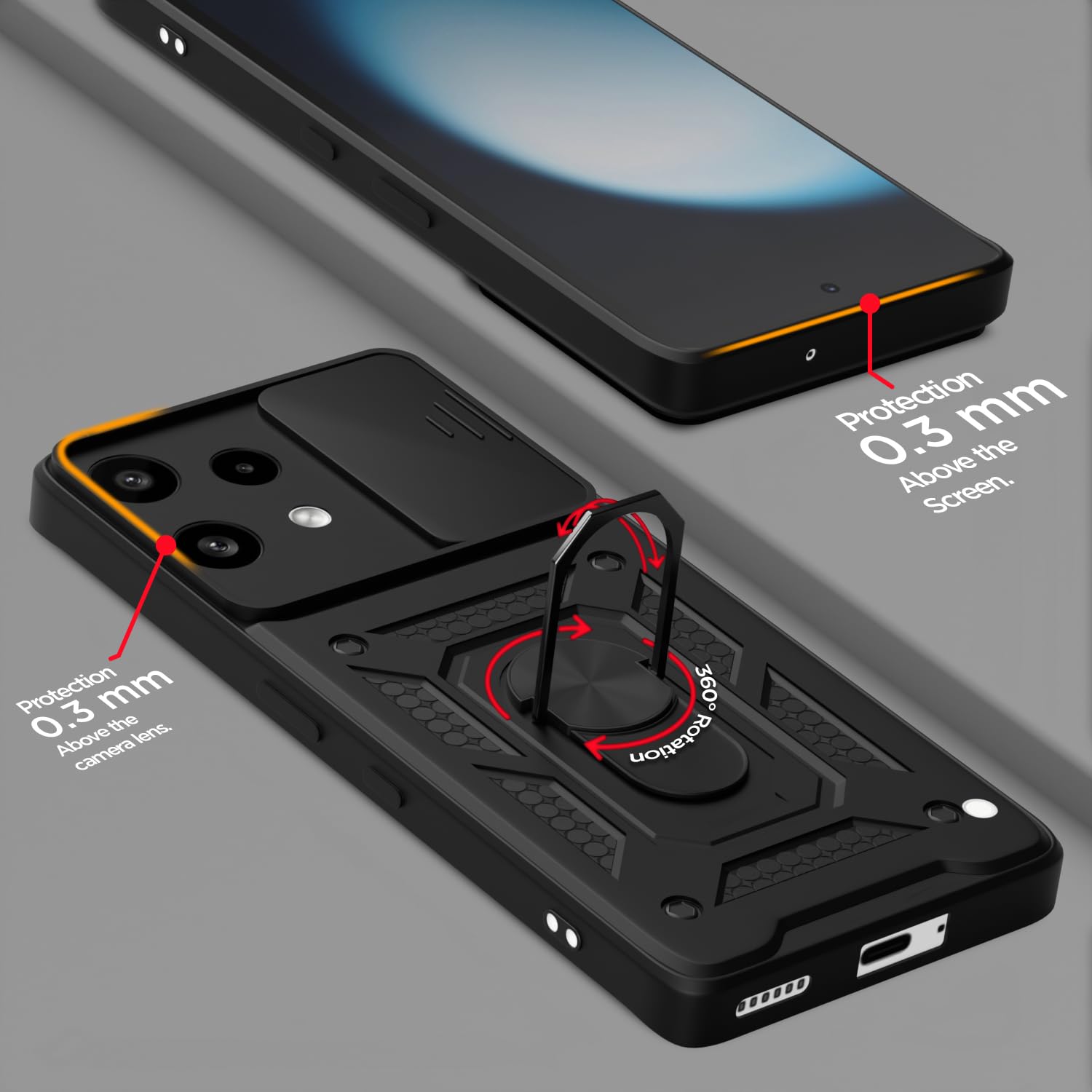 Pikkme black D10 Camera Shield mobile back cover for Nothing Phone 3a Lite 5G/360 – photo 4