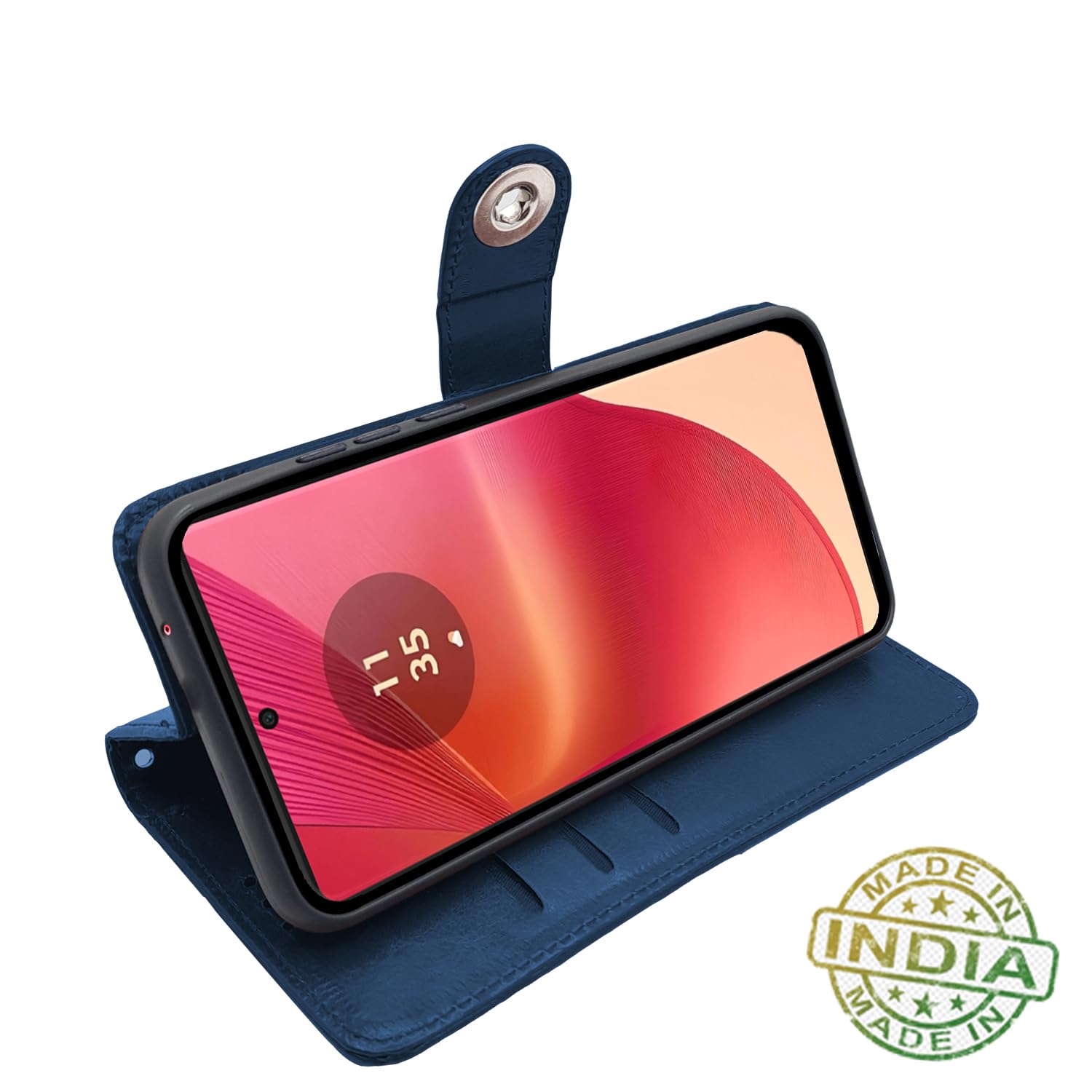 Pikkme blue Button flip case for Moto Edge 50 Fusion/G96 5G – photo 5