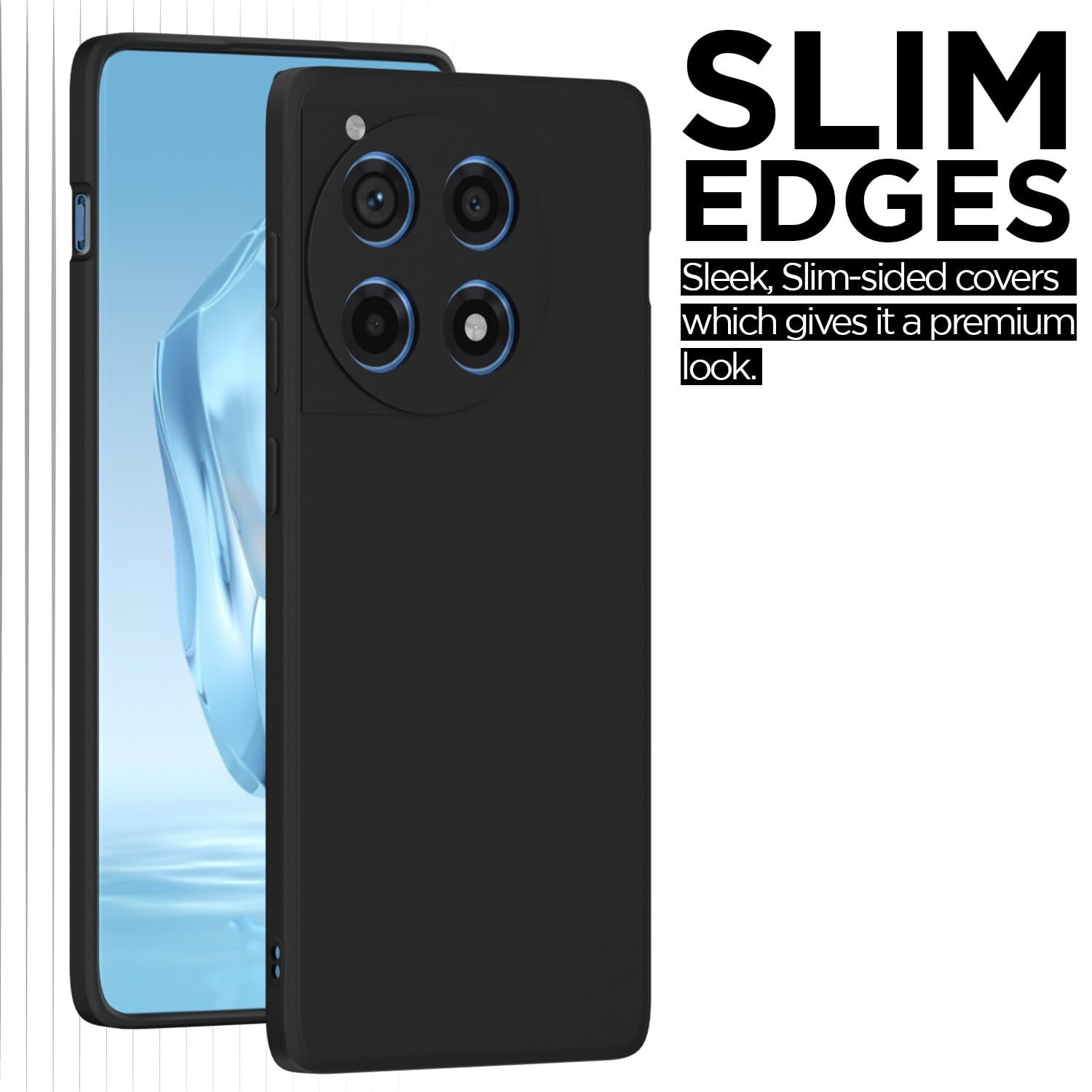 Pikkme OnePlus 12R 5G Liquid Silicone Back Cover | Black