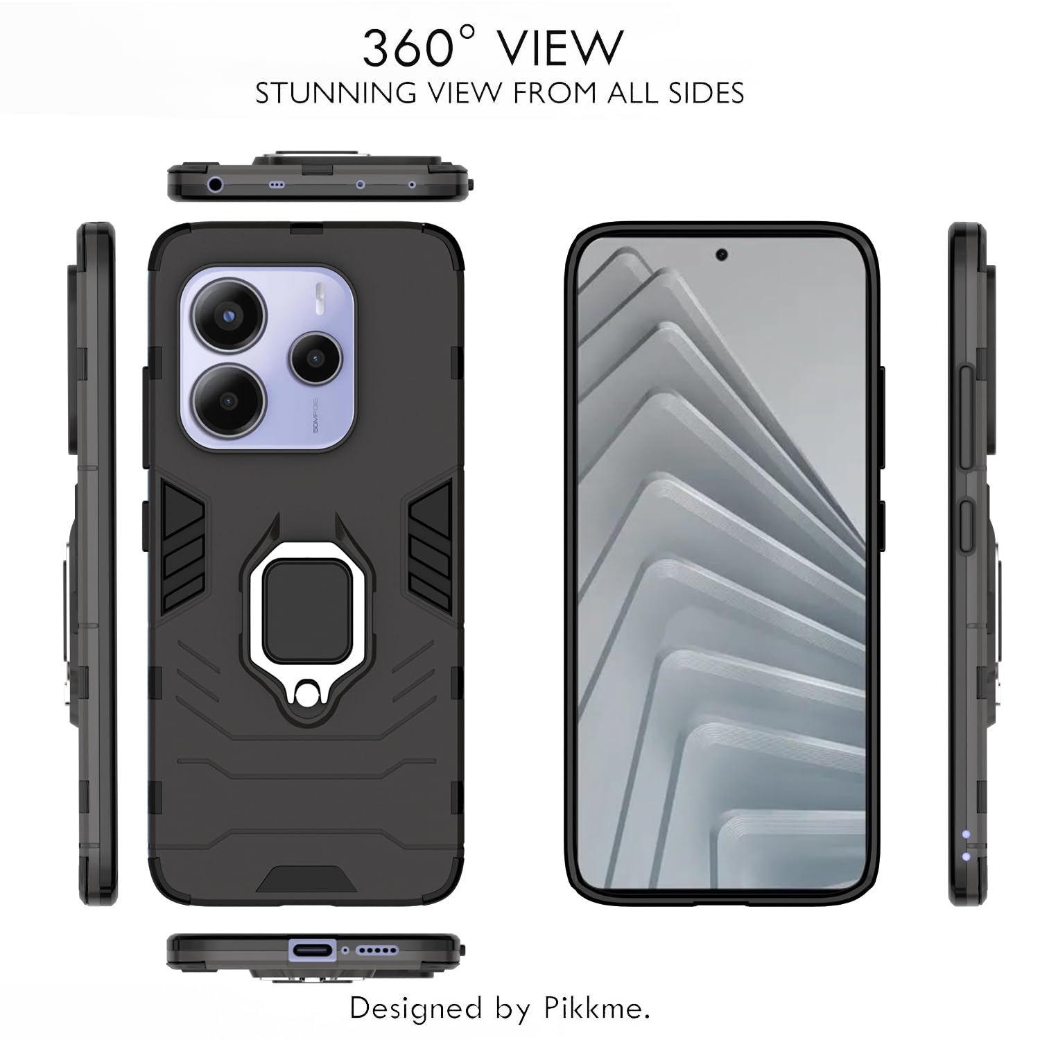 Black D5 Tough Armor back cover for Redmi Note 14 5G – Pikkme – photo 3