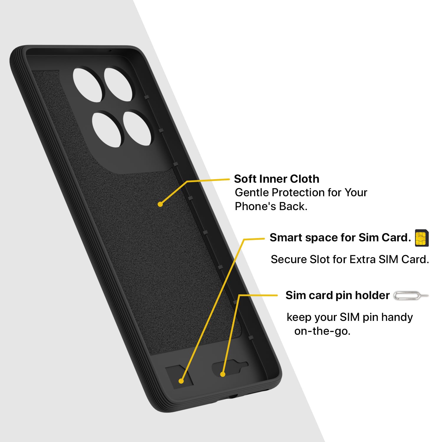 Pikkme Motorola Moto Edge 60 Stylus 5G Shockproof Soft Flexible Gencase Back Cover (Black)