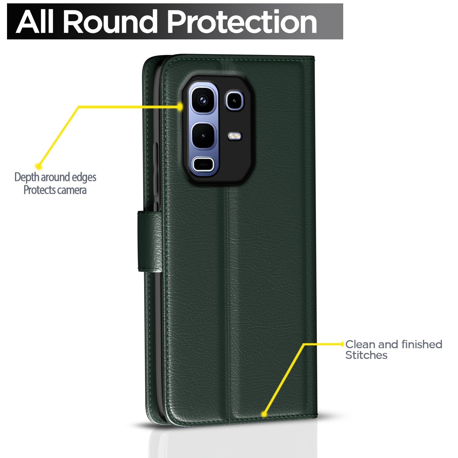Pikkme green mobile flip cover for Infinix Note 50s 5G – photo 4
