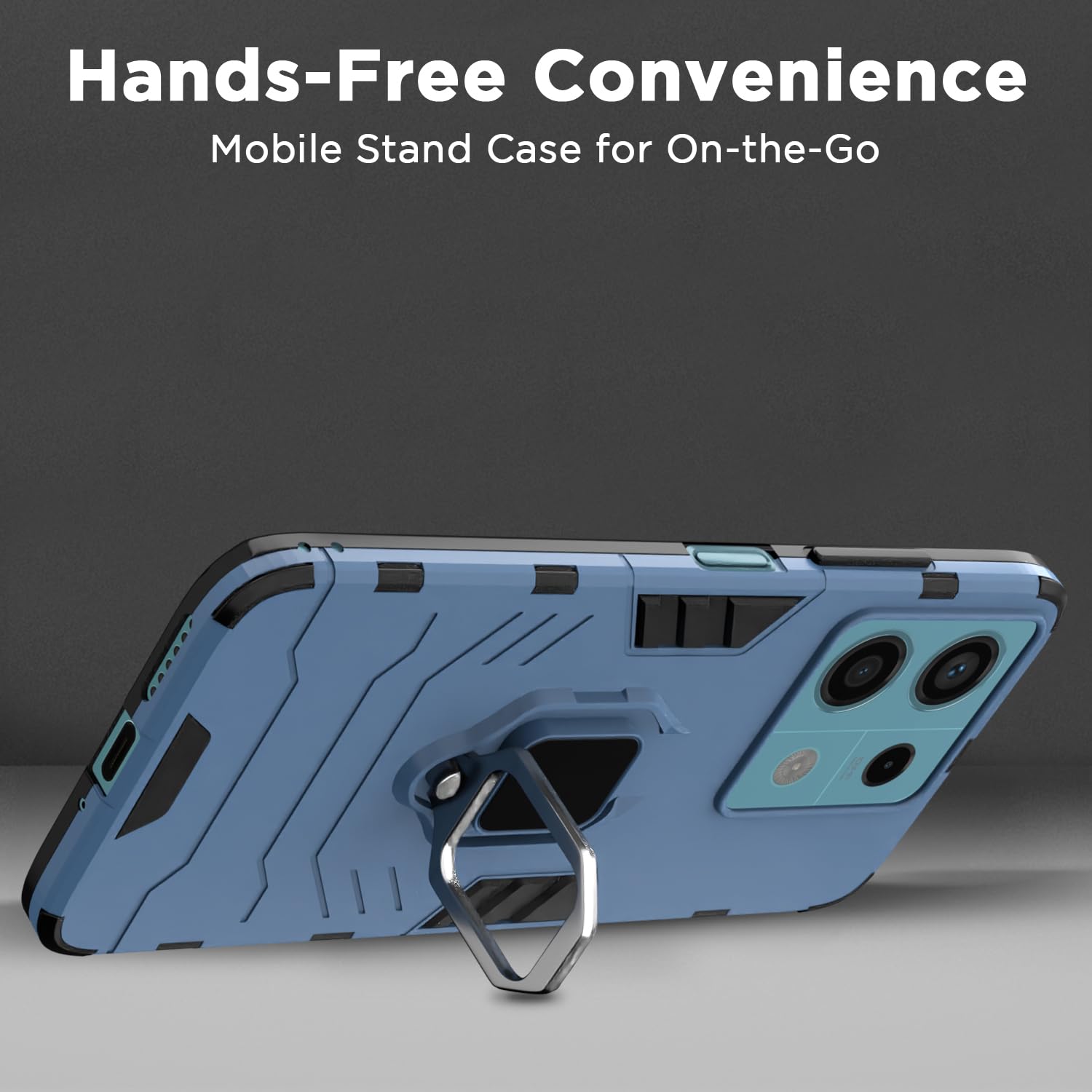 Pikkme blue D5 Tough Armor mobile back cover for Redmi Note 13 5G – photo 6