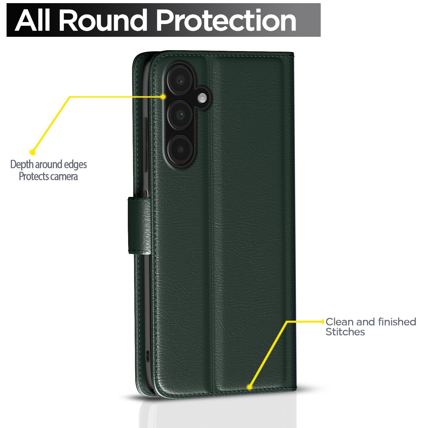 Samsung A16 5G wallet flip cover in green by Pikkme – photo 4