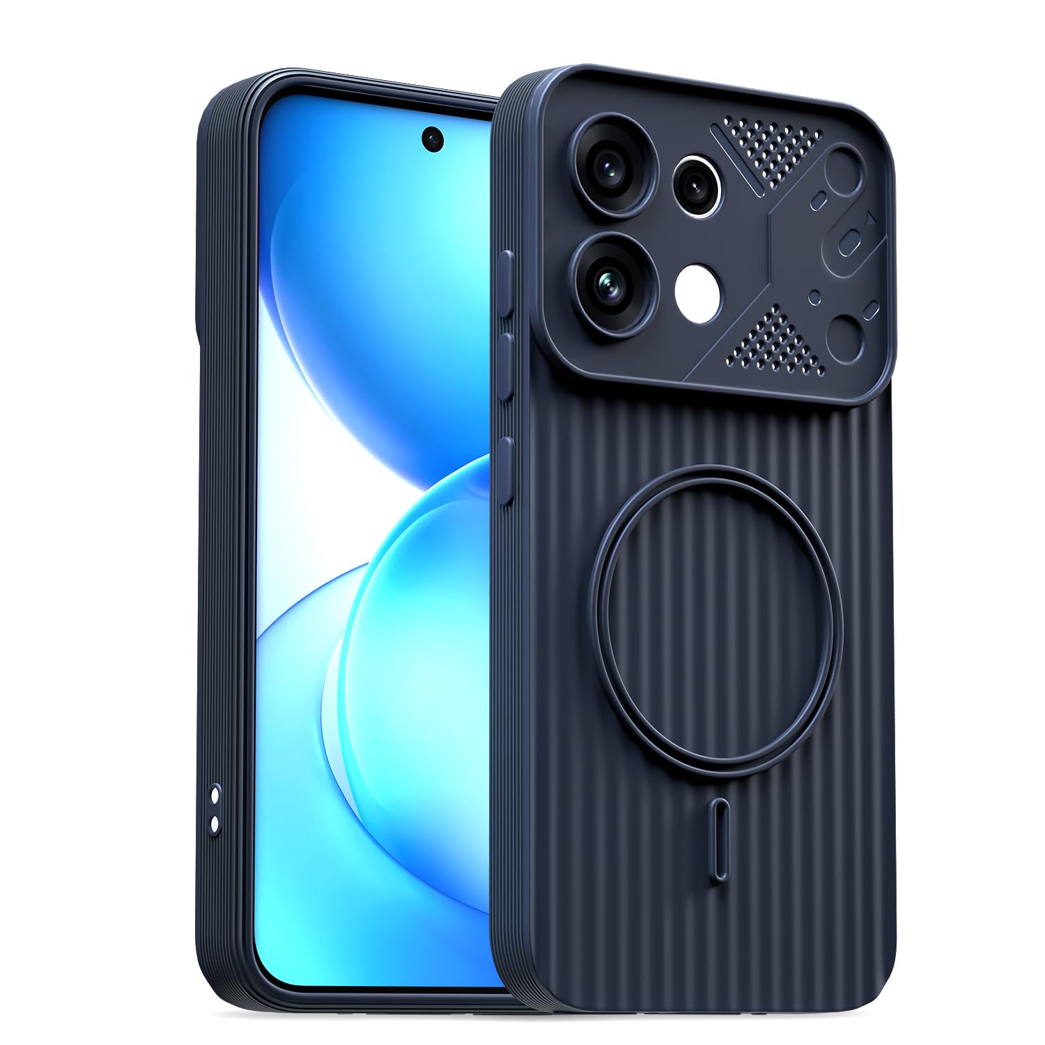 Blue MagSafe phone cover for Oppo Reno 16c 5G – Pikkme