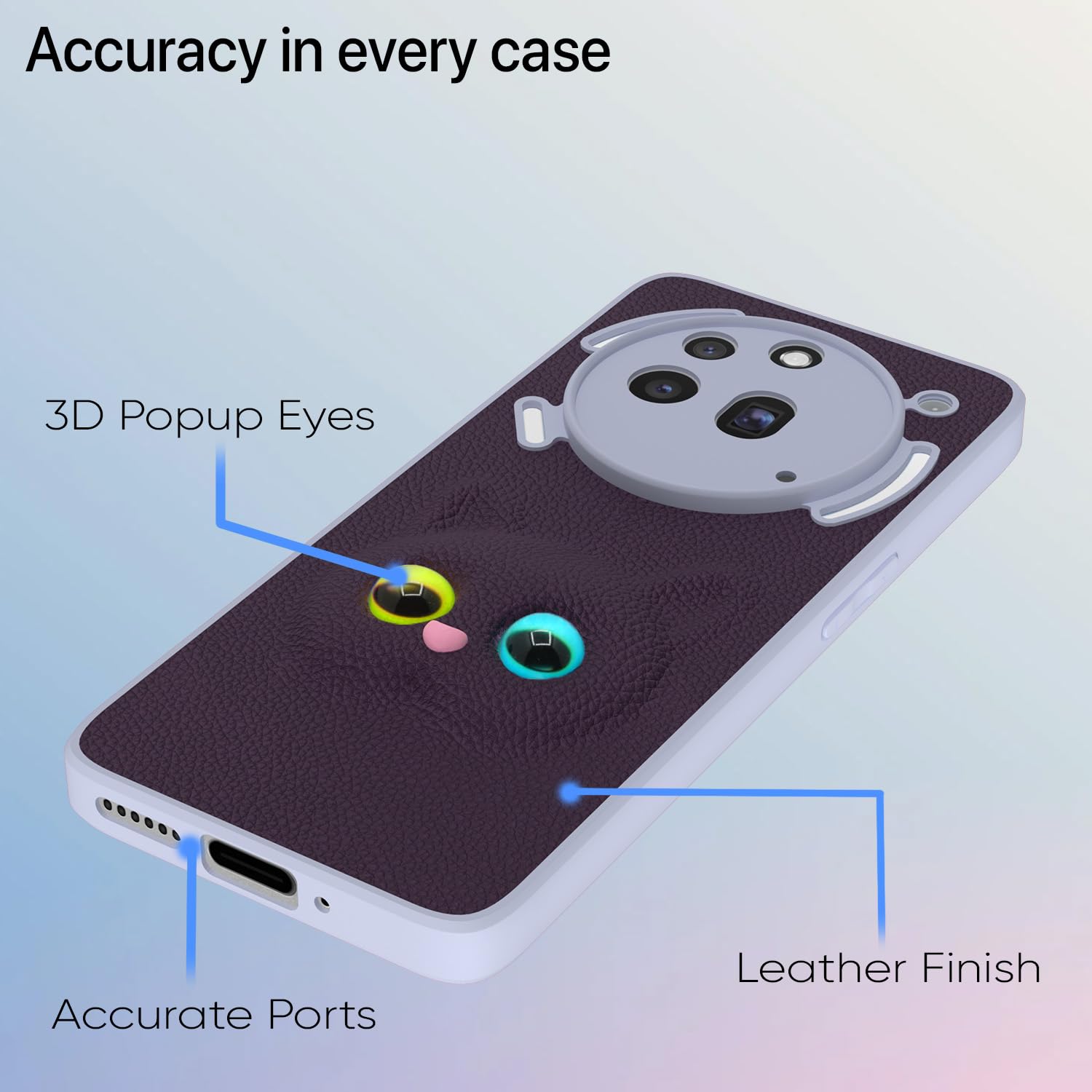 Pikkme Nothing Phone 3a 5G Kitty Back Cover (Purple)