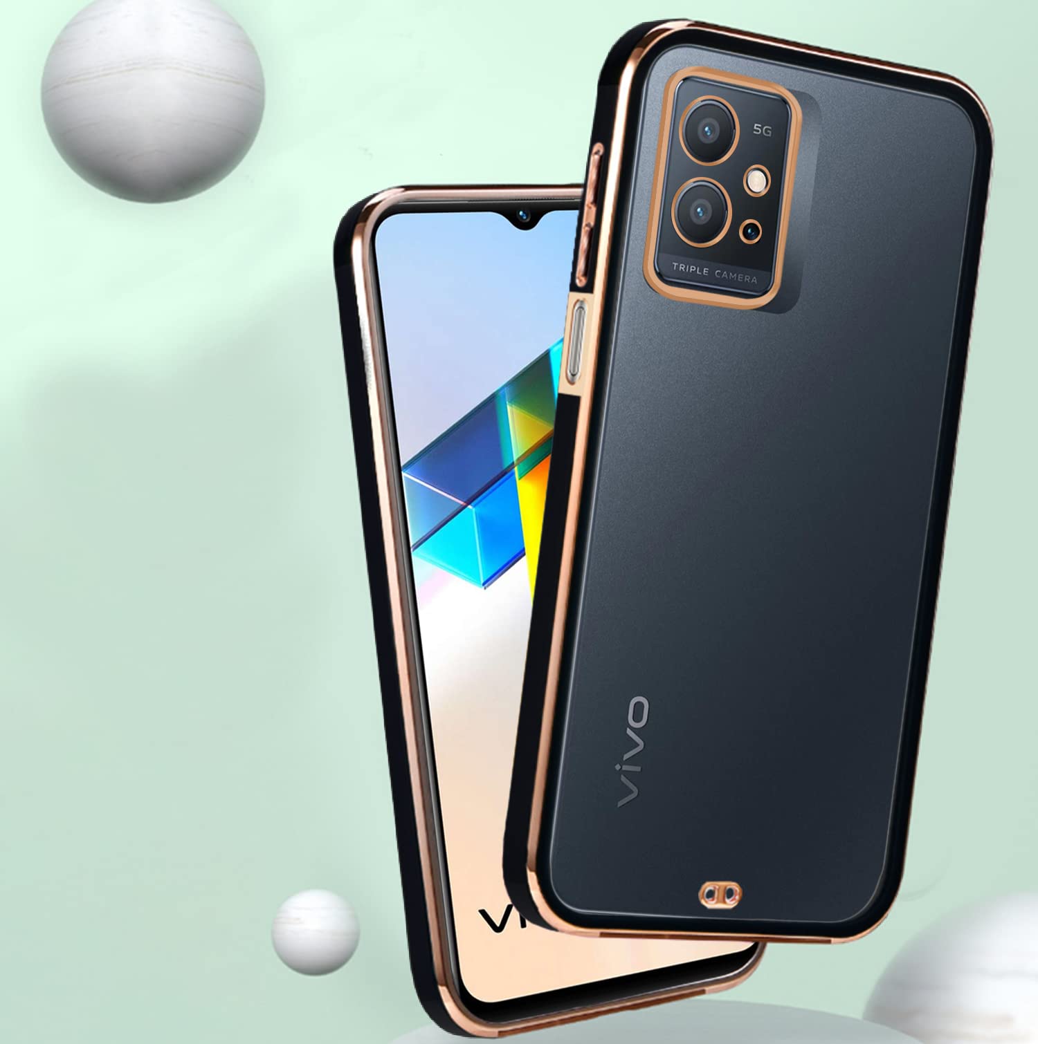Pikkme Vivo T1/Y75/iQOO Z6 5G Chrome black mobile cover – photo 5