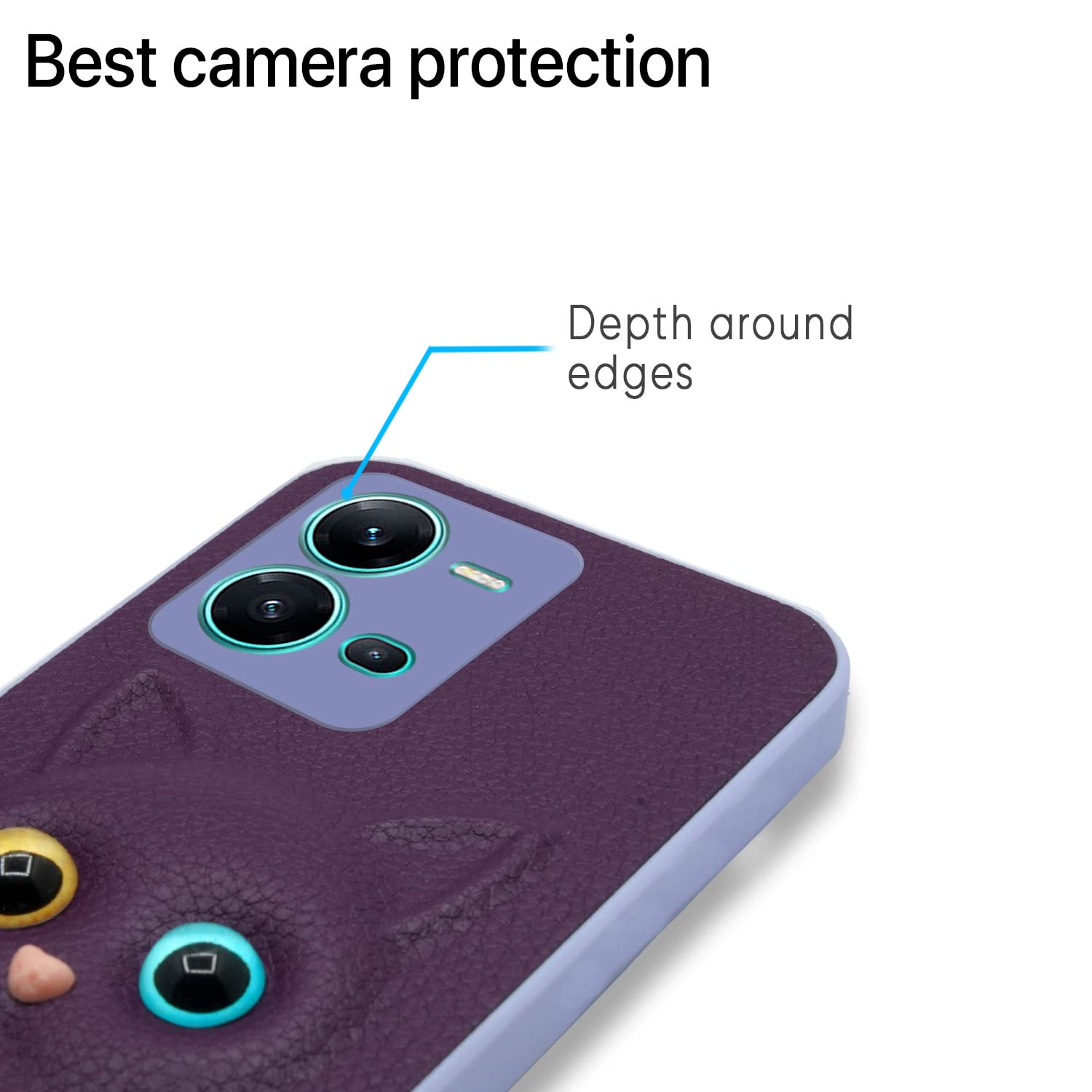 Pikkme Vivo V25 5G Kitty Back Cover (Purple)