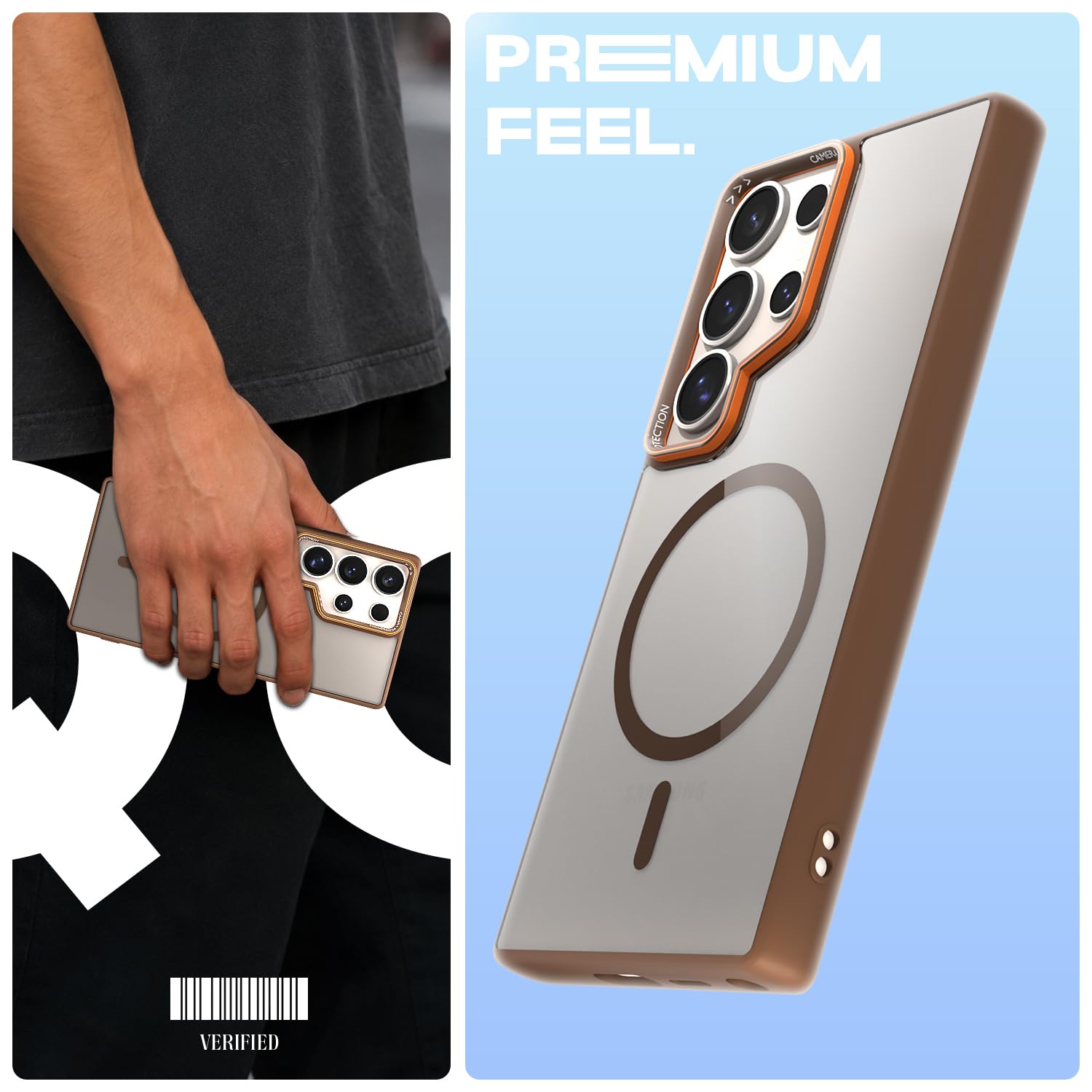 Pikkme brown mag-safe MagSafe mobile cover for Samsung S24 Ultra 5G – photo 2