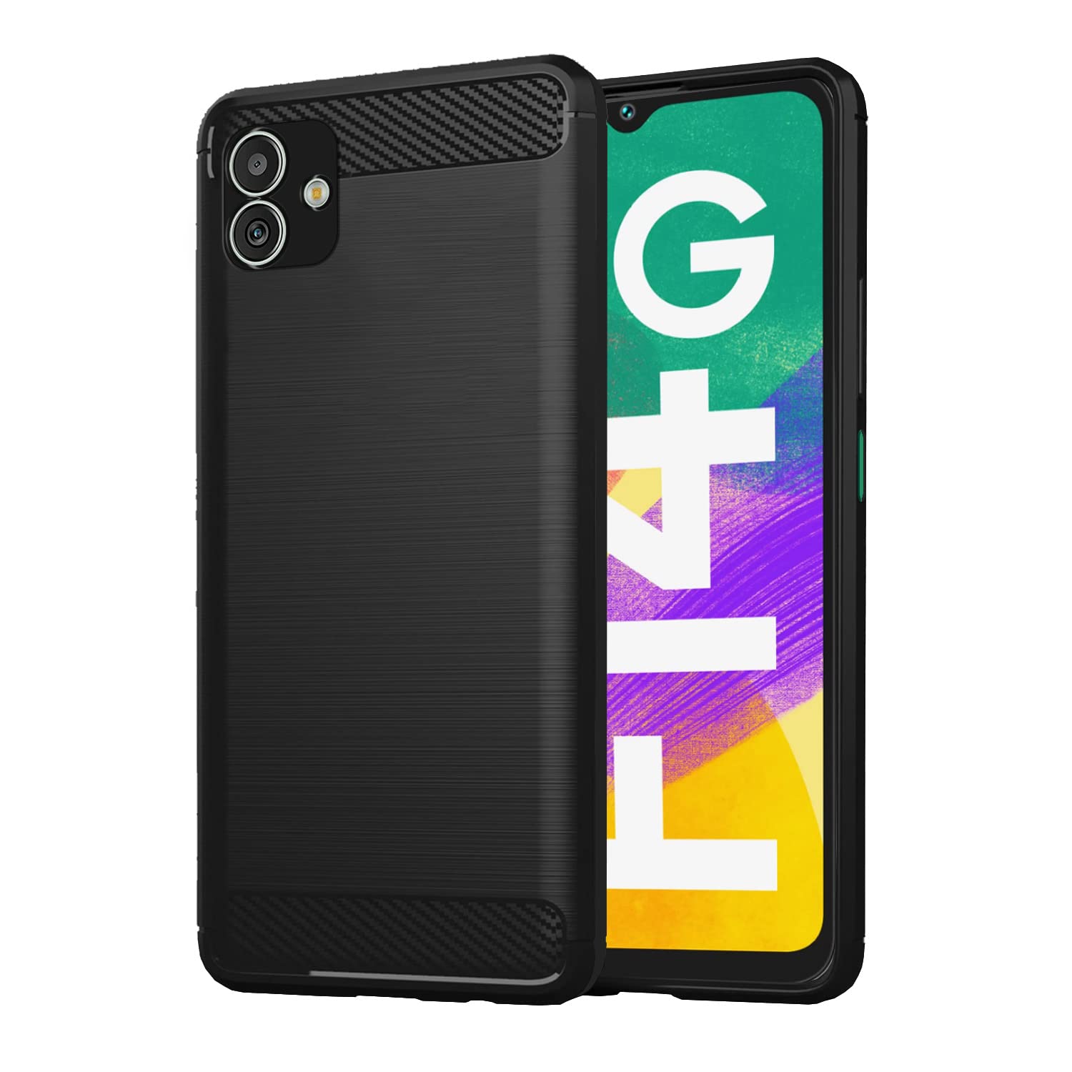 Samsung Galaxy F14 5G Hybrid Carbon Fiber Back Cover - Black