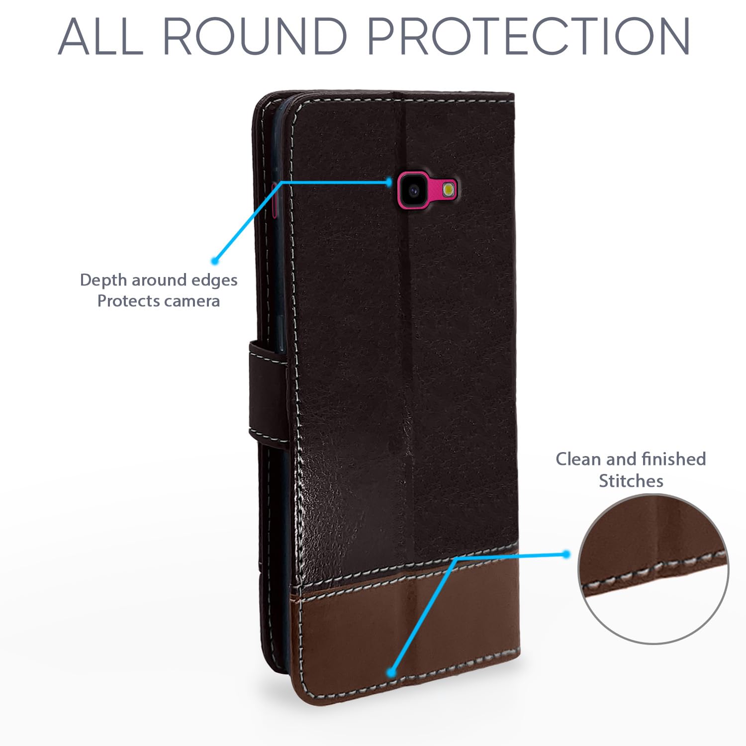 Coffee & brown Magnetic flip case for Samsung J4 Plus/J4 – Pikkme – photo 2