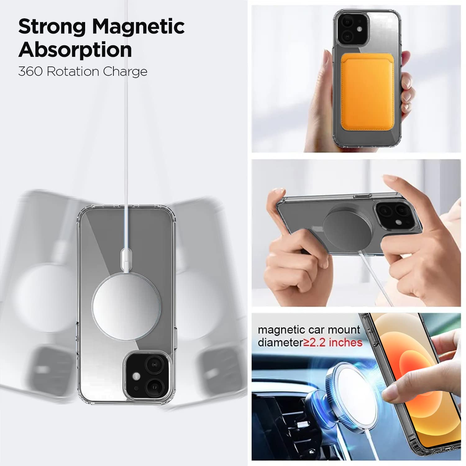 Pikkme iPhone 12/12 Pro Mag-Safe Crystal Clear | TPU & Polycarbonate Back Cover (Transparent)