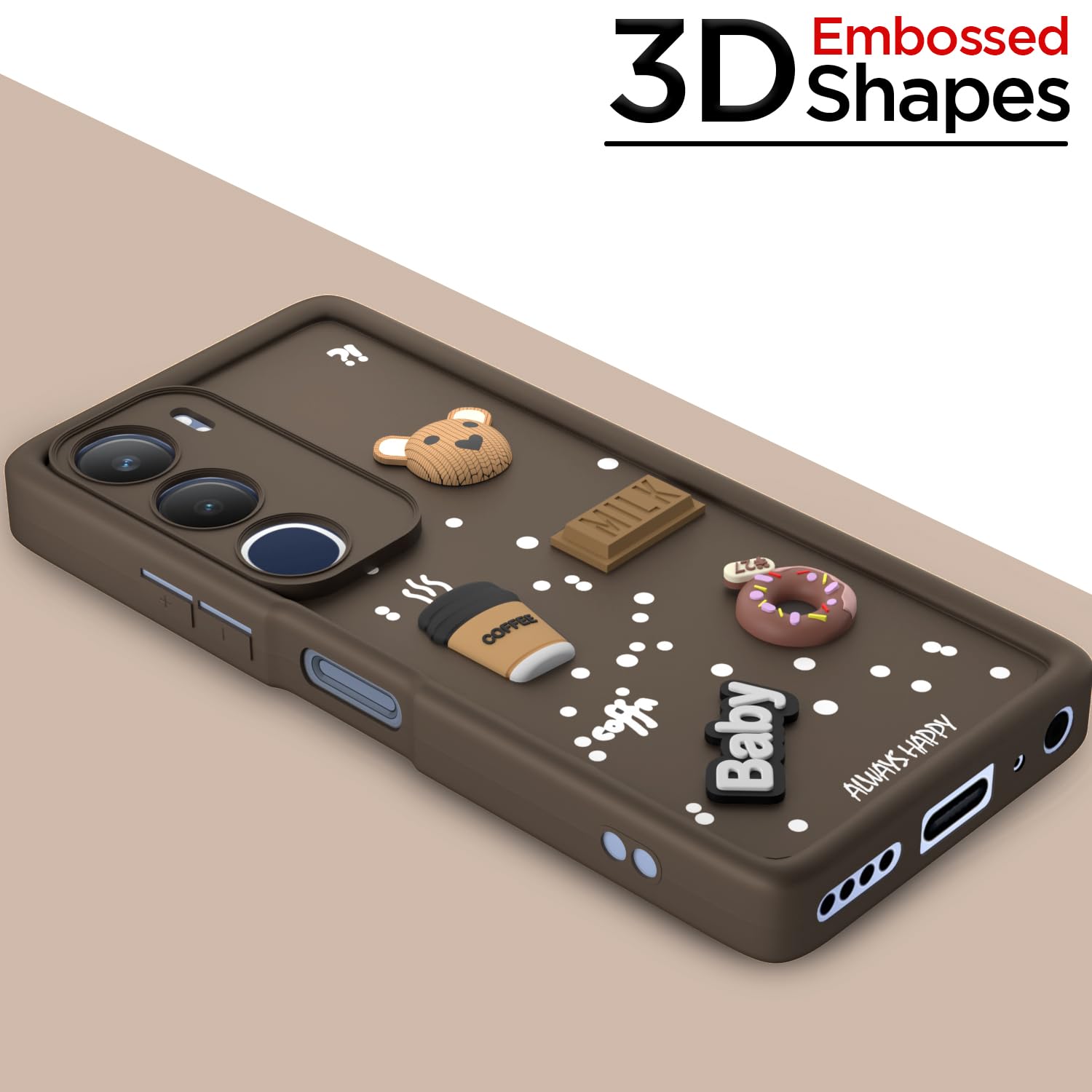 Brown Silicone back cover for Vivo Y29/Y19s 5G – Pikkme – photo 3